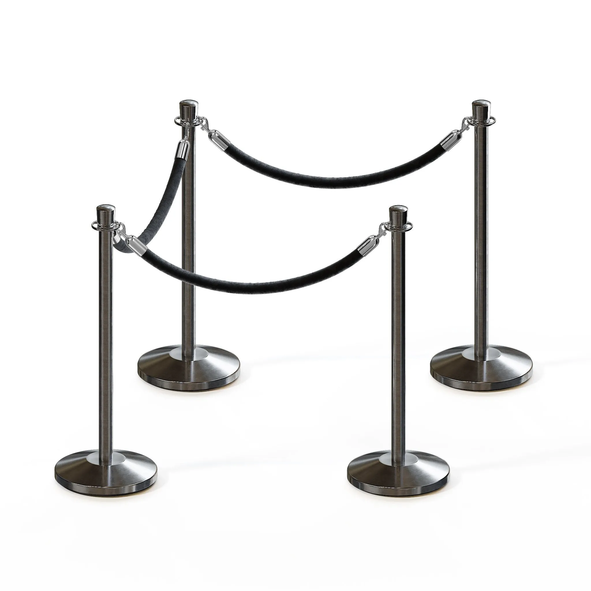 Post and Rope Stanchion Kit, Crown Top Posts, 6 Ft. Velvet Foam Core Rope - Montour Line