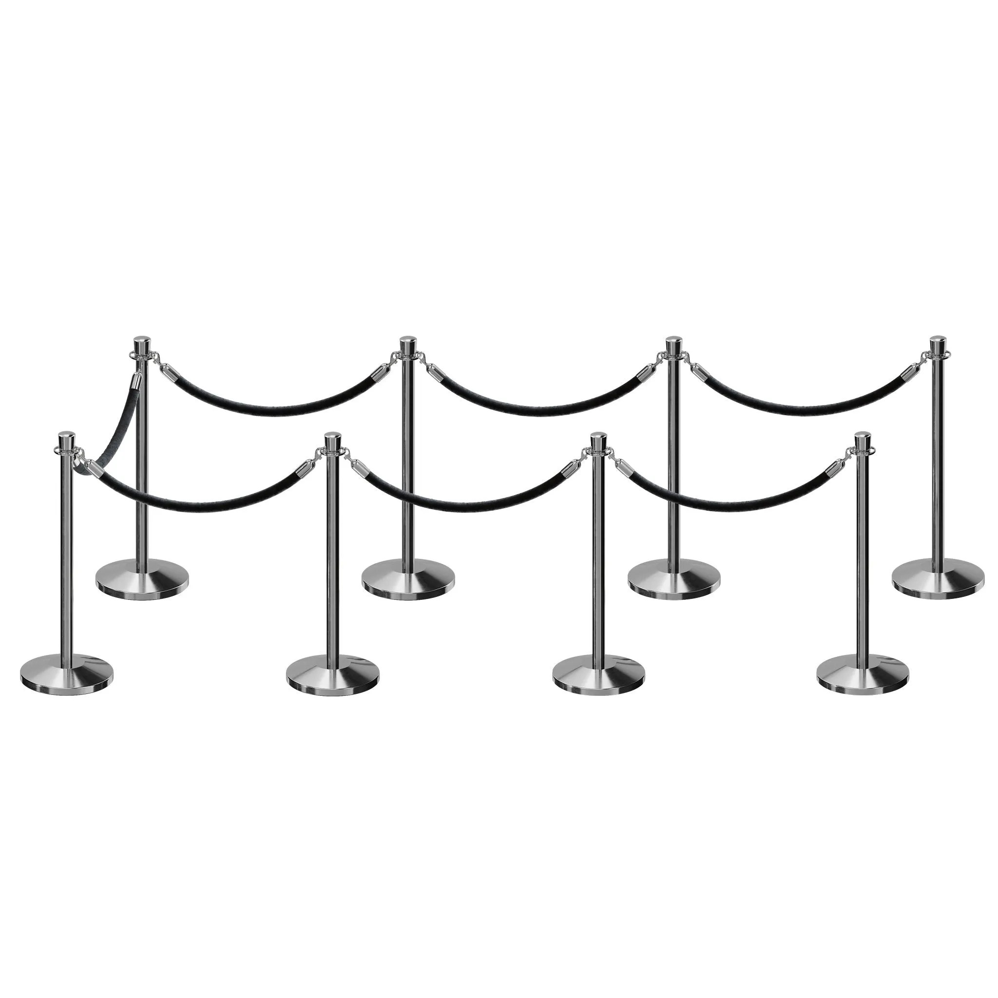 Post and Rope Stanchion Kit, Crown Top Posts, 6 Ft. Velvet Foam Core Rope - Montour Line