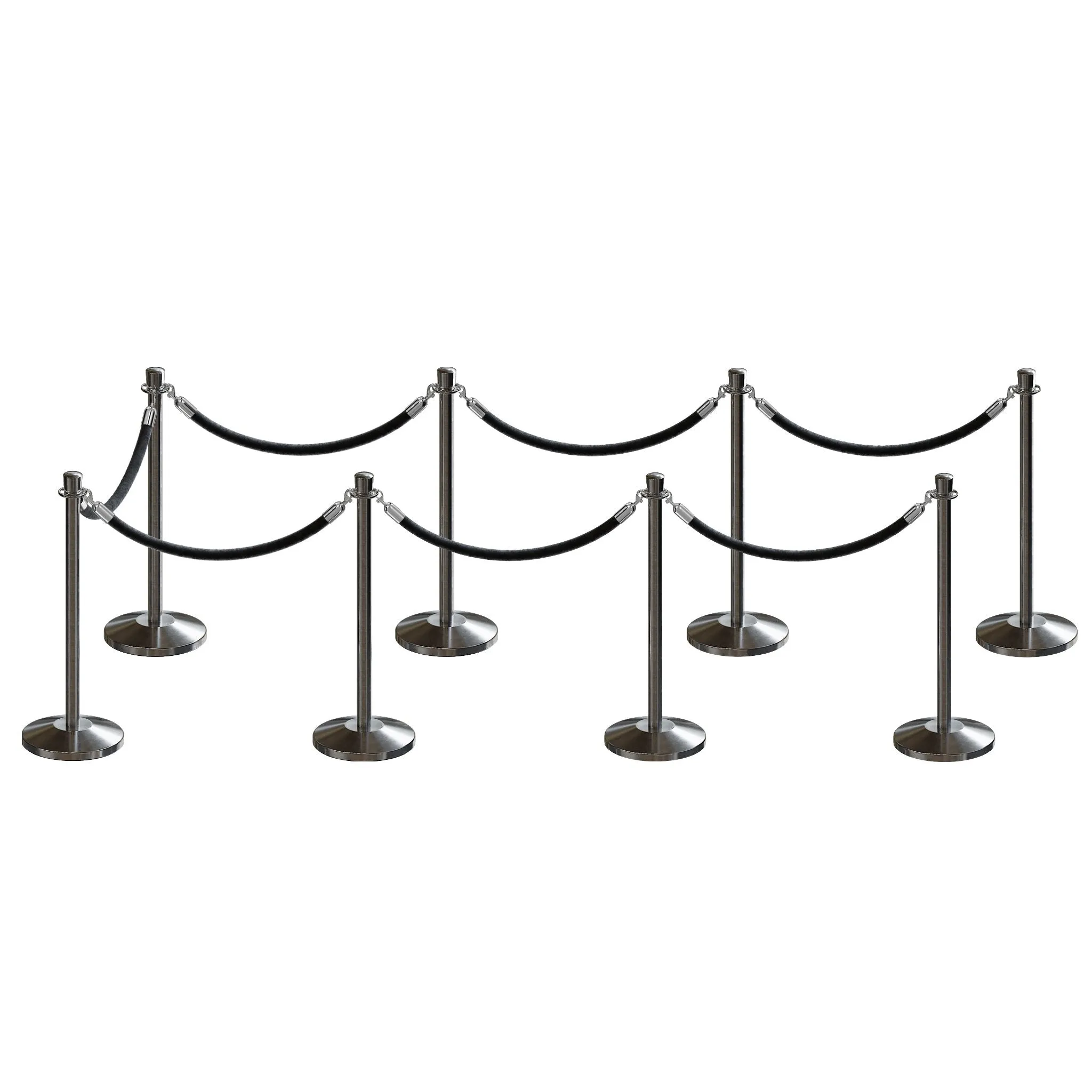 Post and Rope Stanchion Kit, Crown Top Posts, 6 Ft. Velvet Foam Core Rope - Montour Line