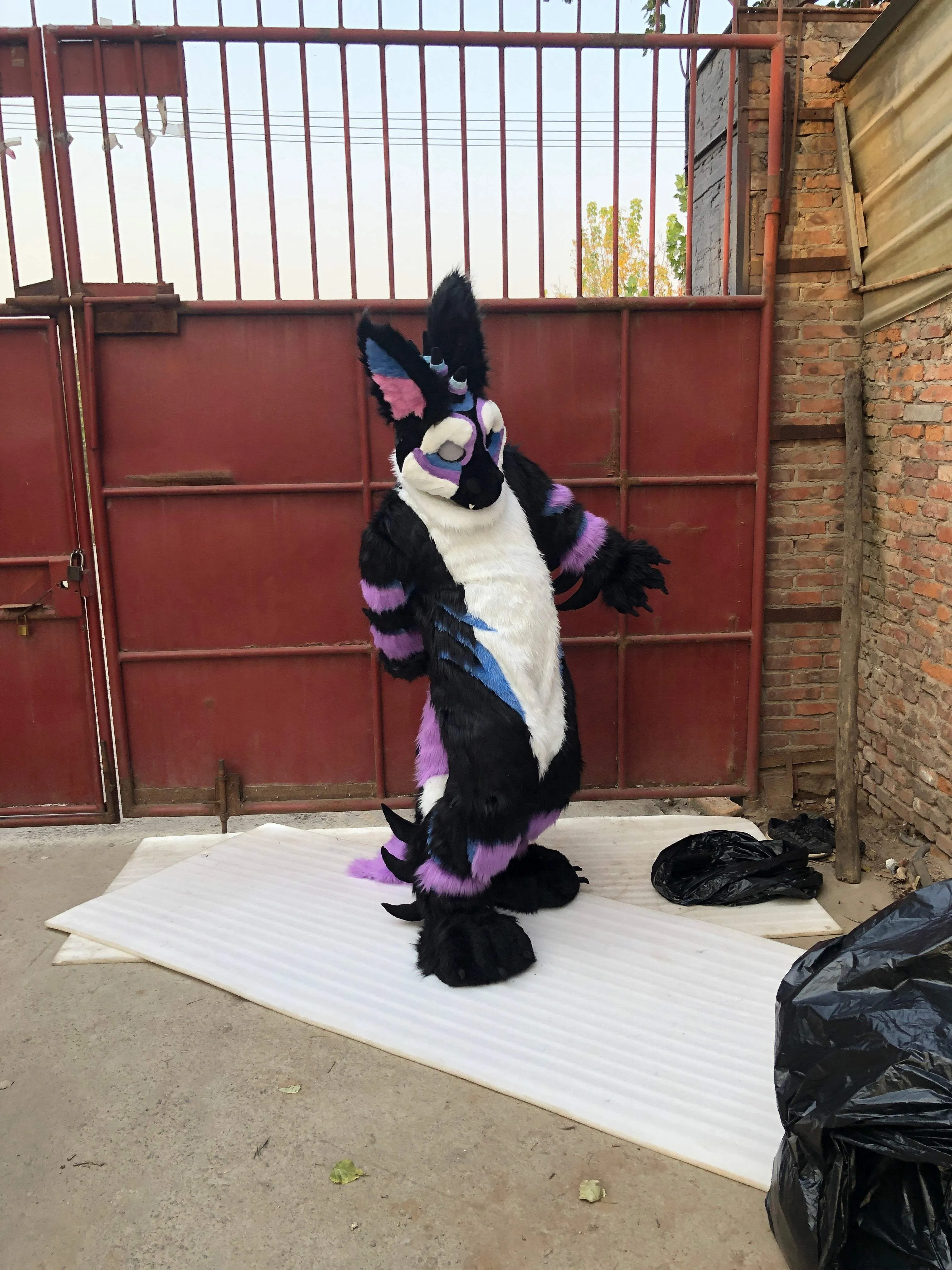 Purple Black Dragon Fursuit Kigurumi Furry Fursona Costumes Furries