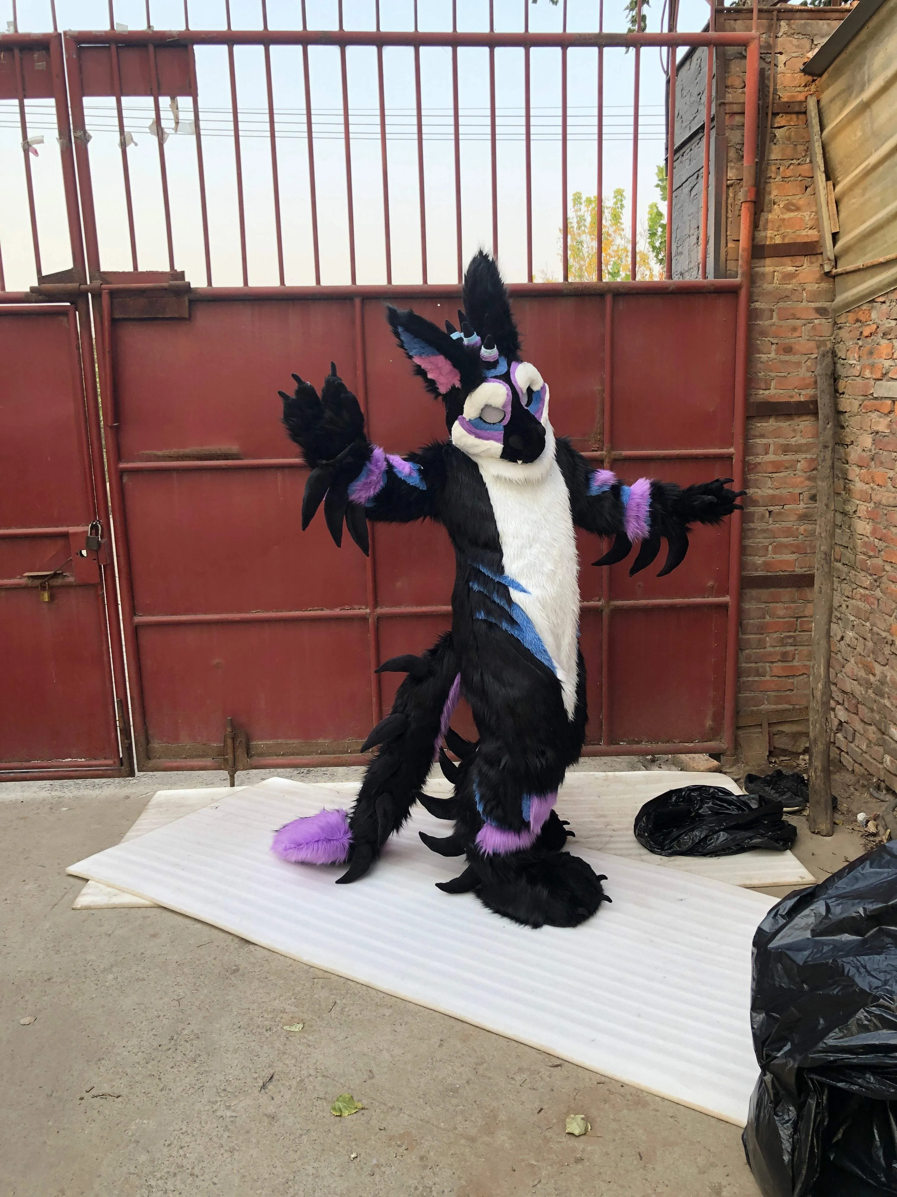 Purple Black Dragon Fursuit Kigurumi Furry Fursona Costumes Furries