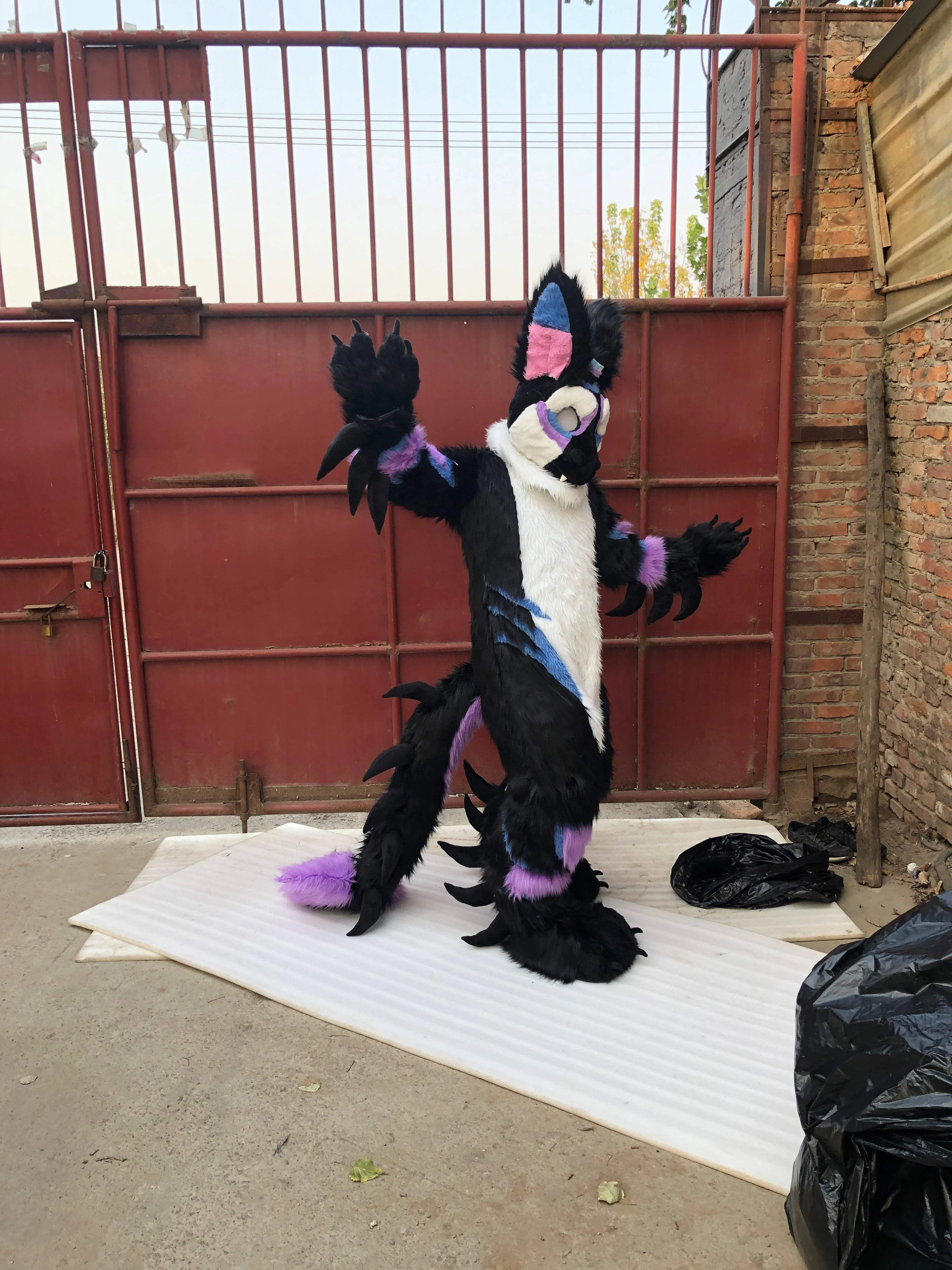 Purple Black Dragon Fursuit Kigurumi Furry Fursona Costumes Furries