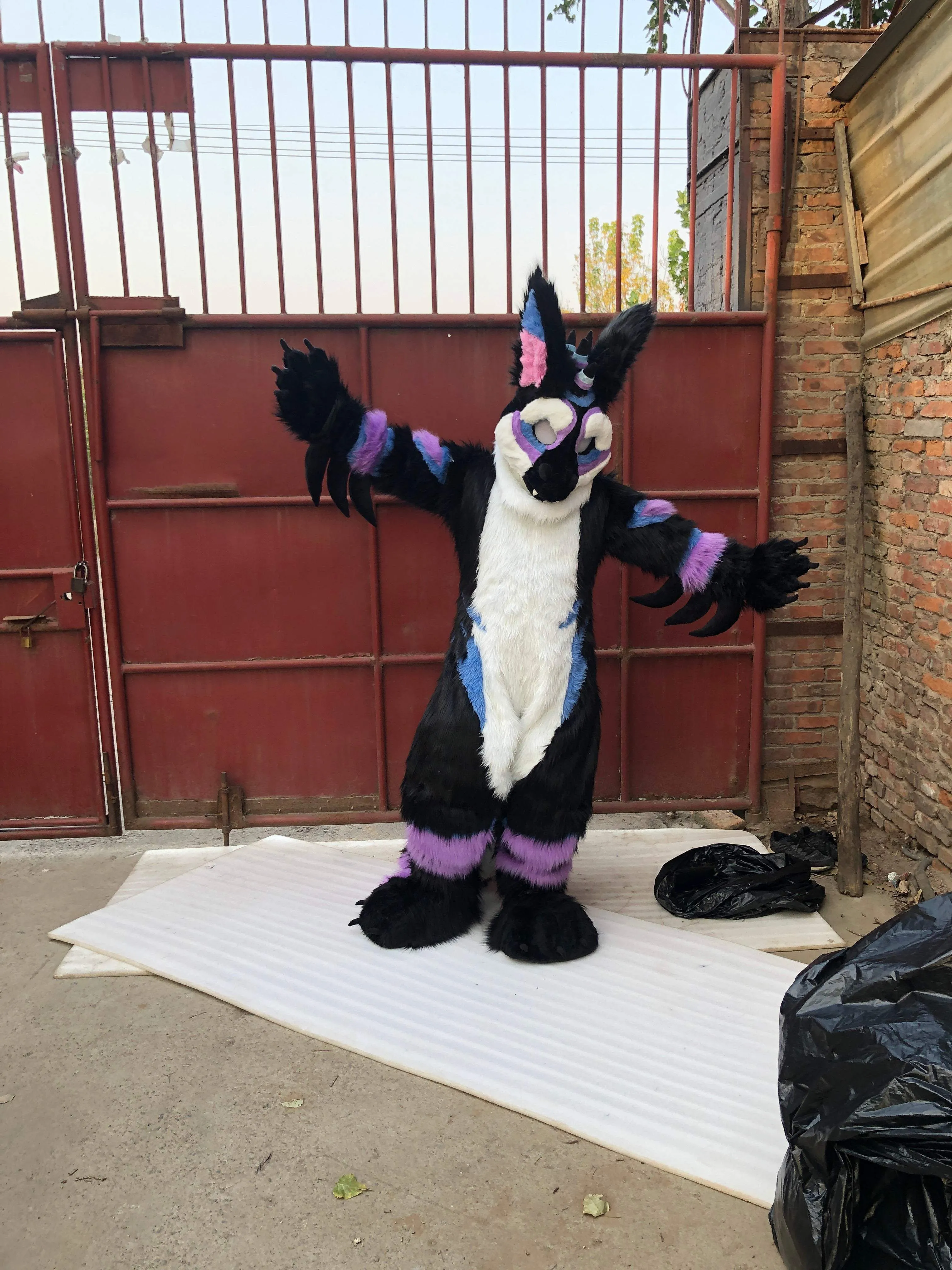 Purple Black Dragon Fursuit Kigurumi Furry Fursona Costumes Furries