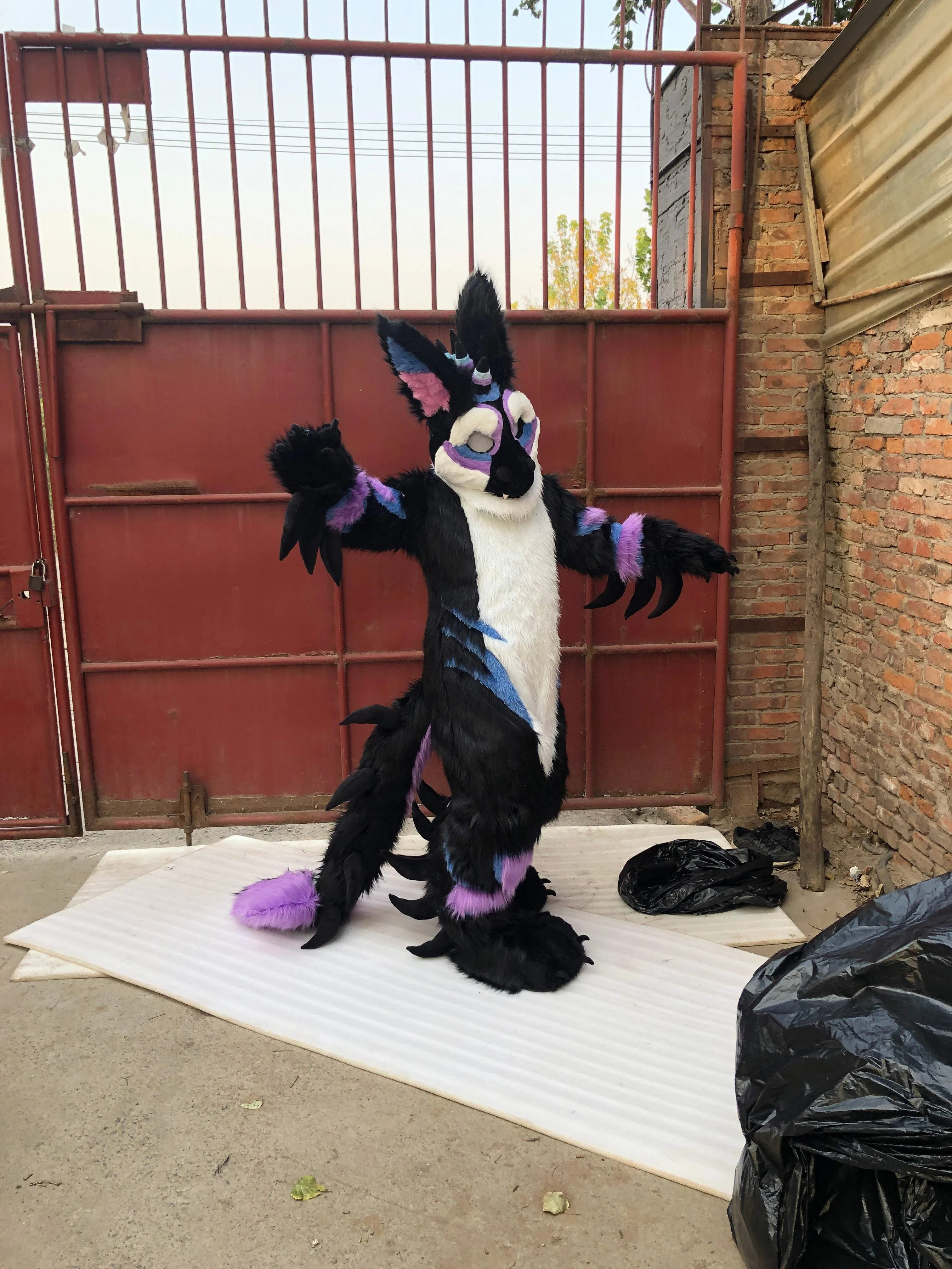 Purple Black Dragon Fursuit Kigurumi Furry Fursona Costumes Furries