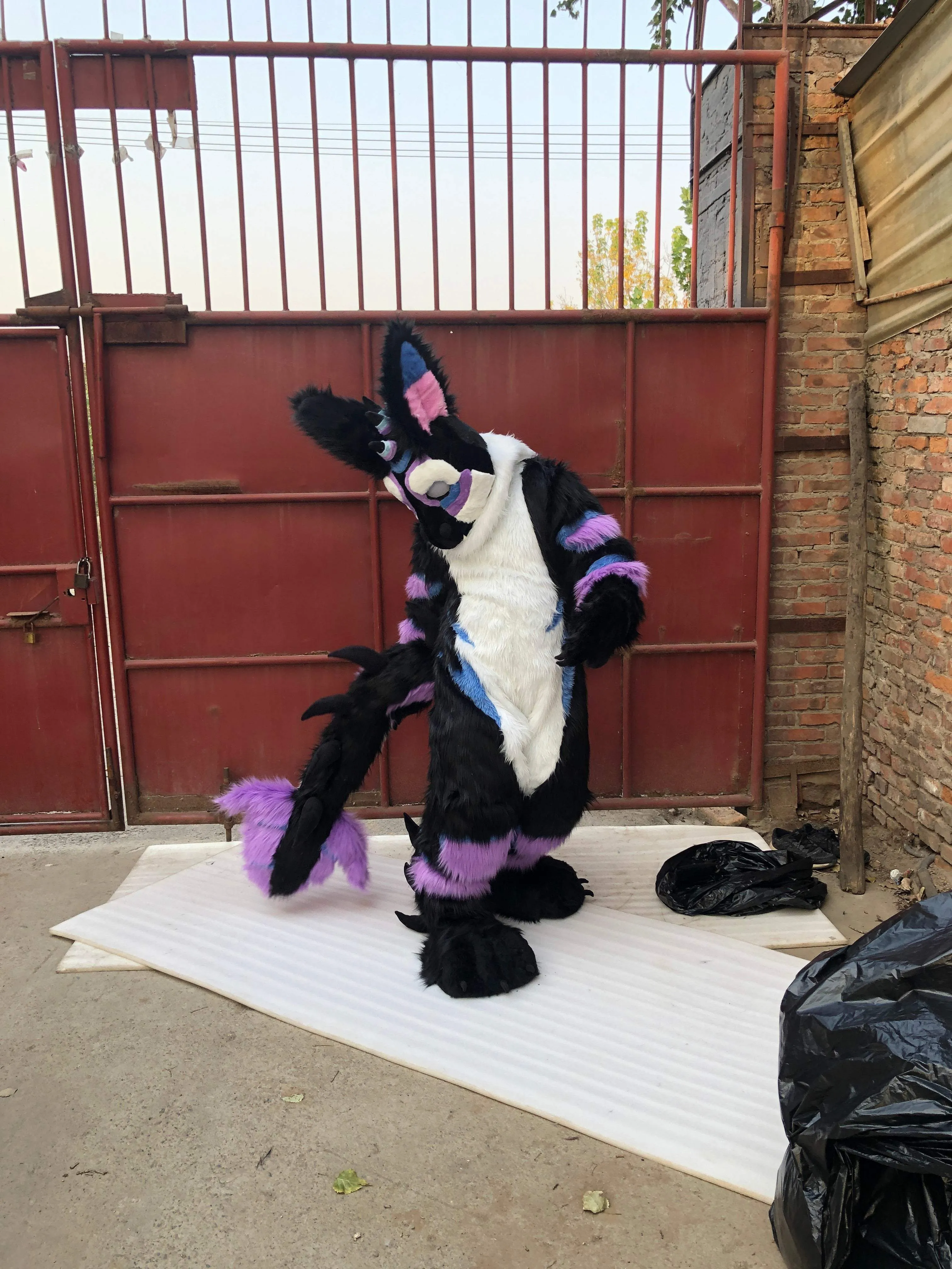 Purple Black Dragon Fursuit Kigurumi Furry Fursona Costumes Furries