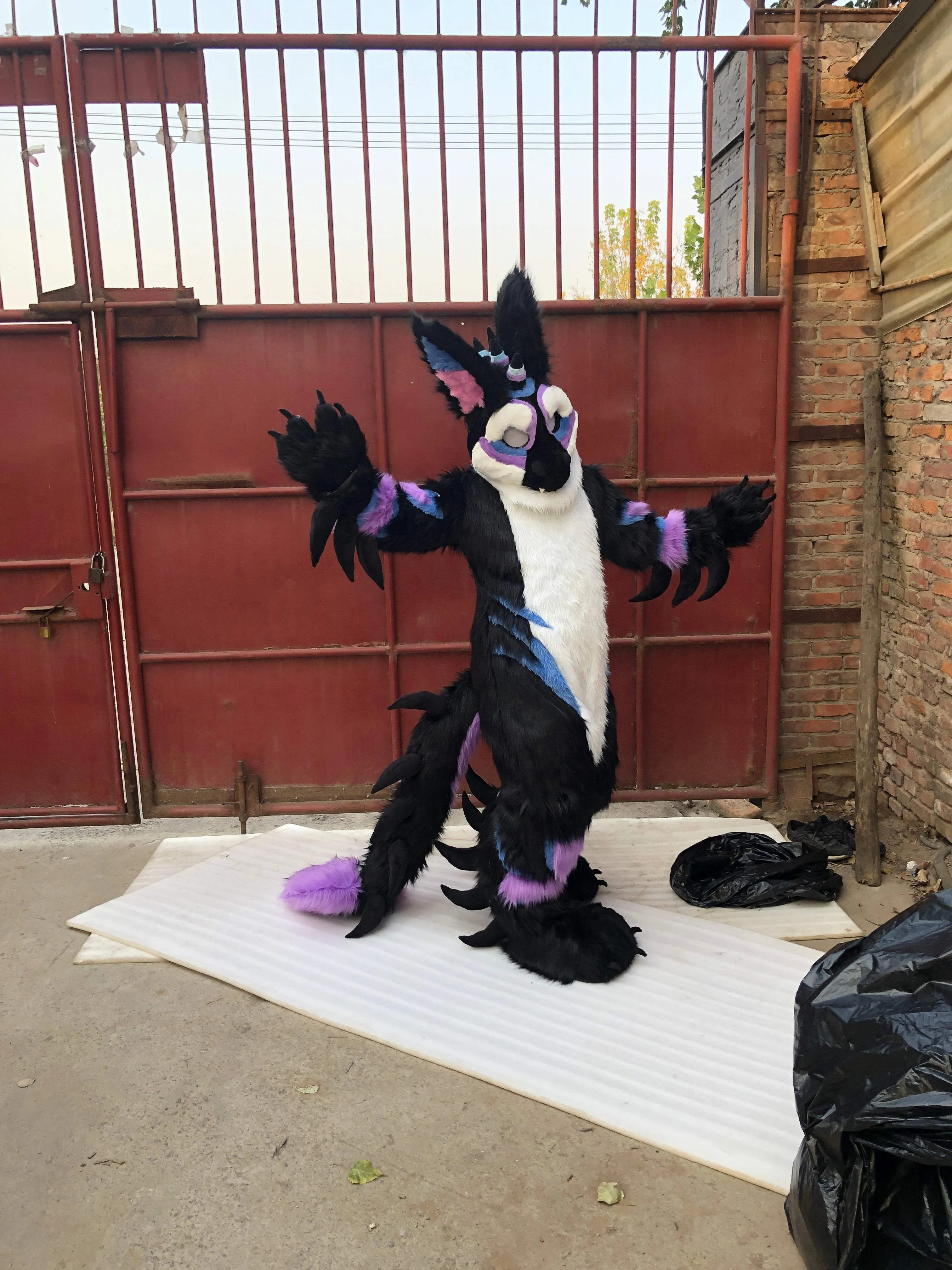 Purple Black Dragon Fursuit Kigurumi Furry Fursona Costumes Furries