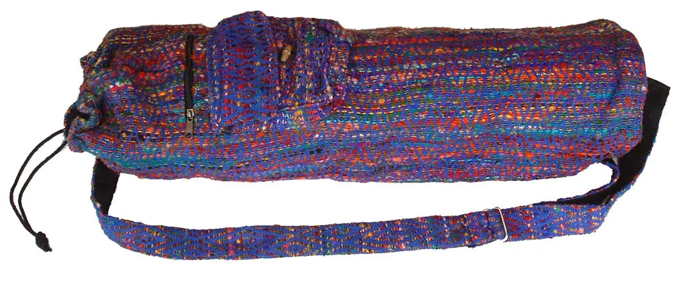 Recycled Silk Yoga Bag with Embroidered Stitching