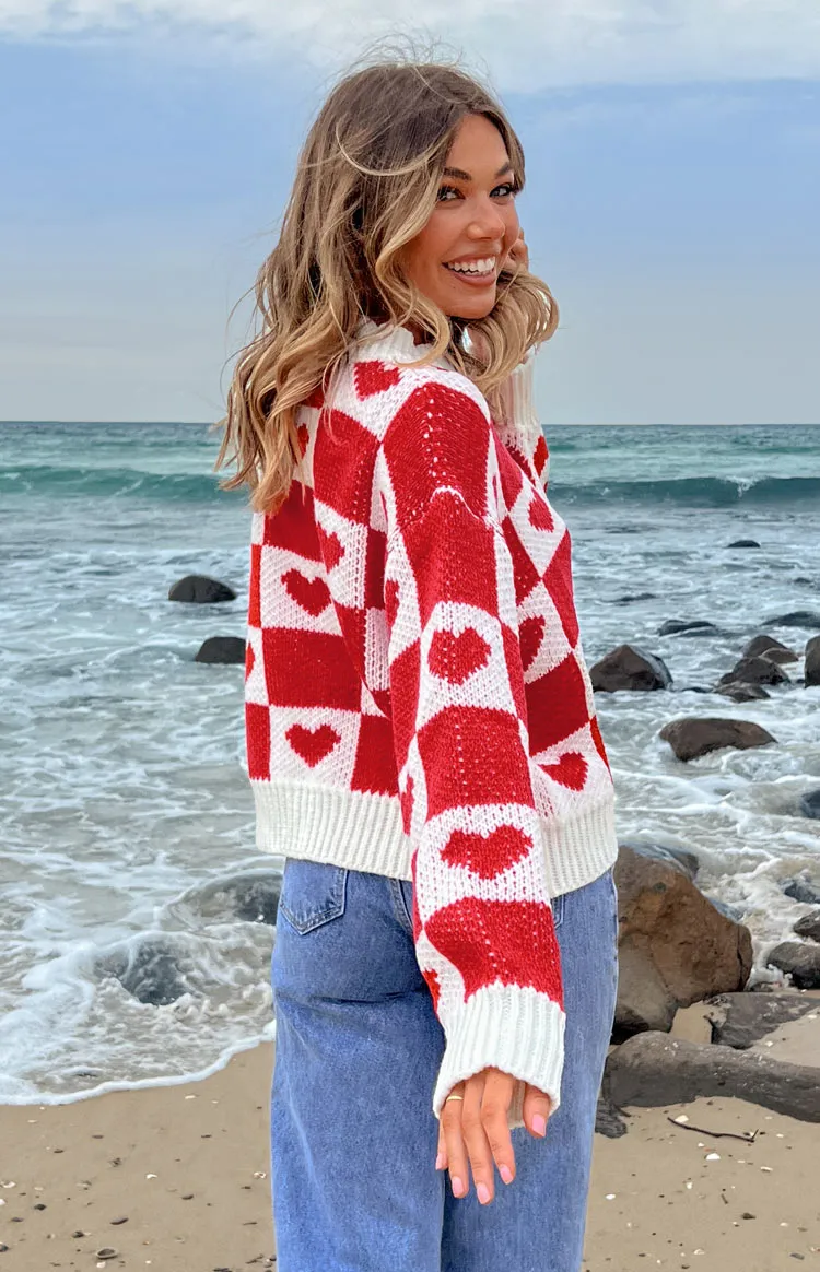 Red Heart Patchwork Jumper