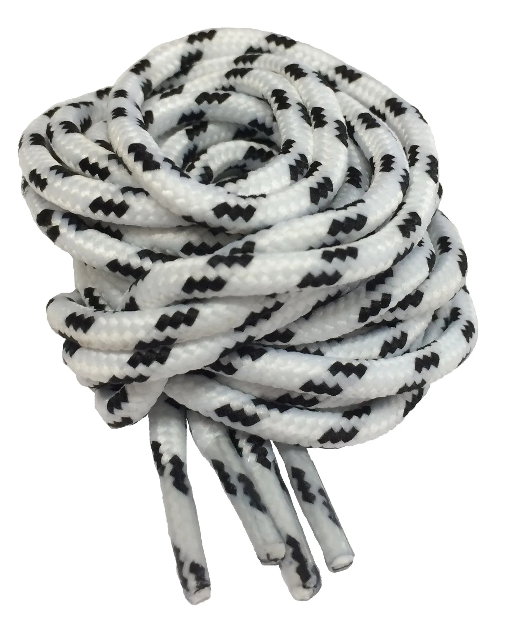 Round White and Black Fleck Bootlaces - 3mm wide