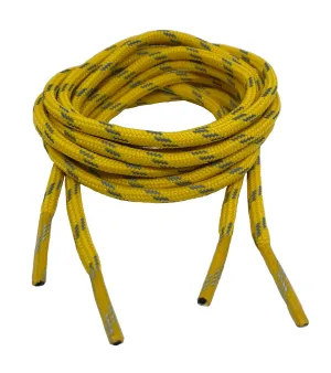 Round Yellow Reflective Bootlaces - 4mm wide