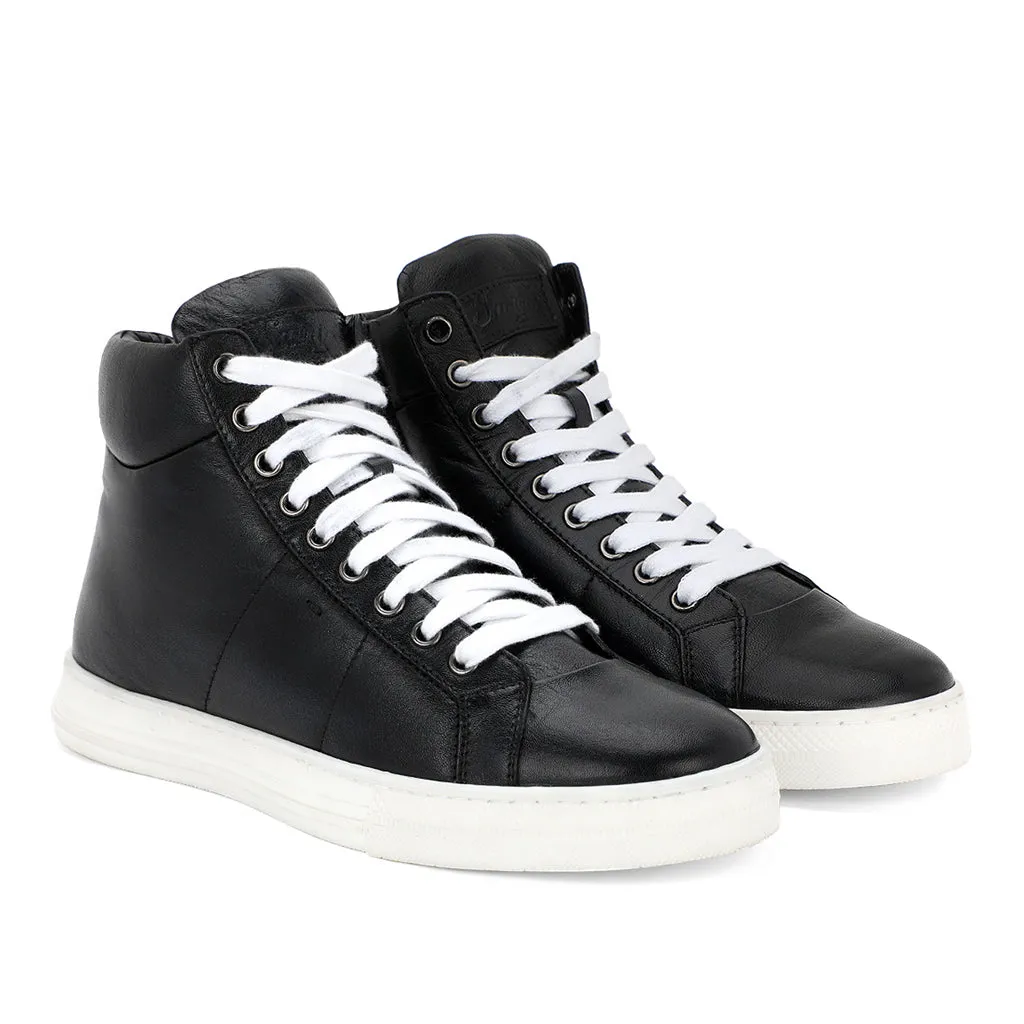 Saint Artemas Black Handcrafted Leather Sneakers