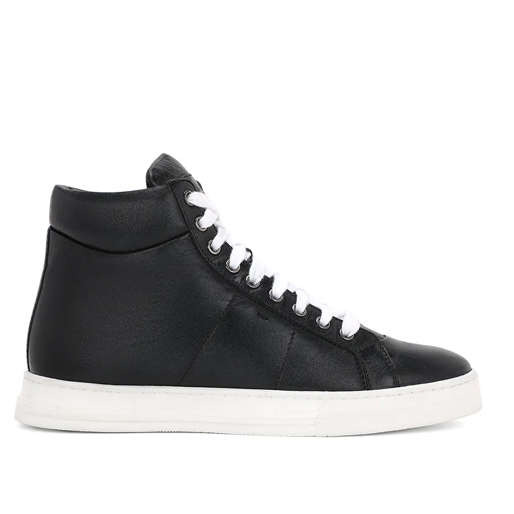 Saint Artemas Black Handcrafted Leather Sneakers