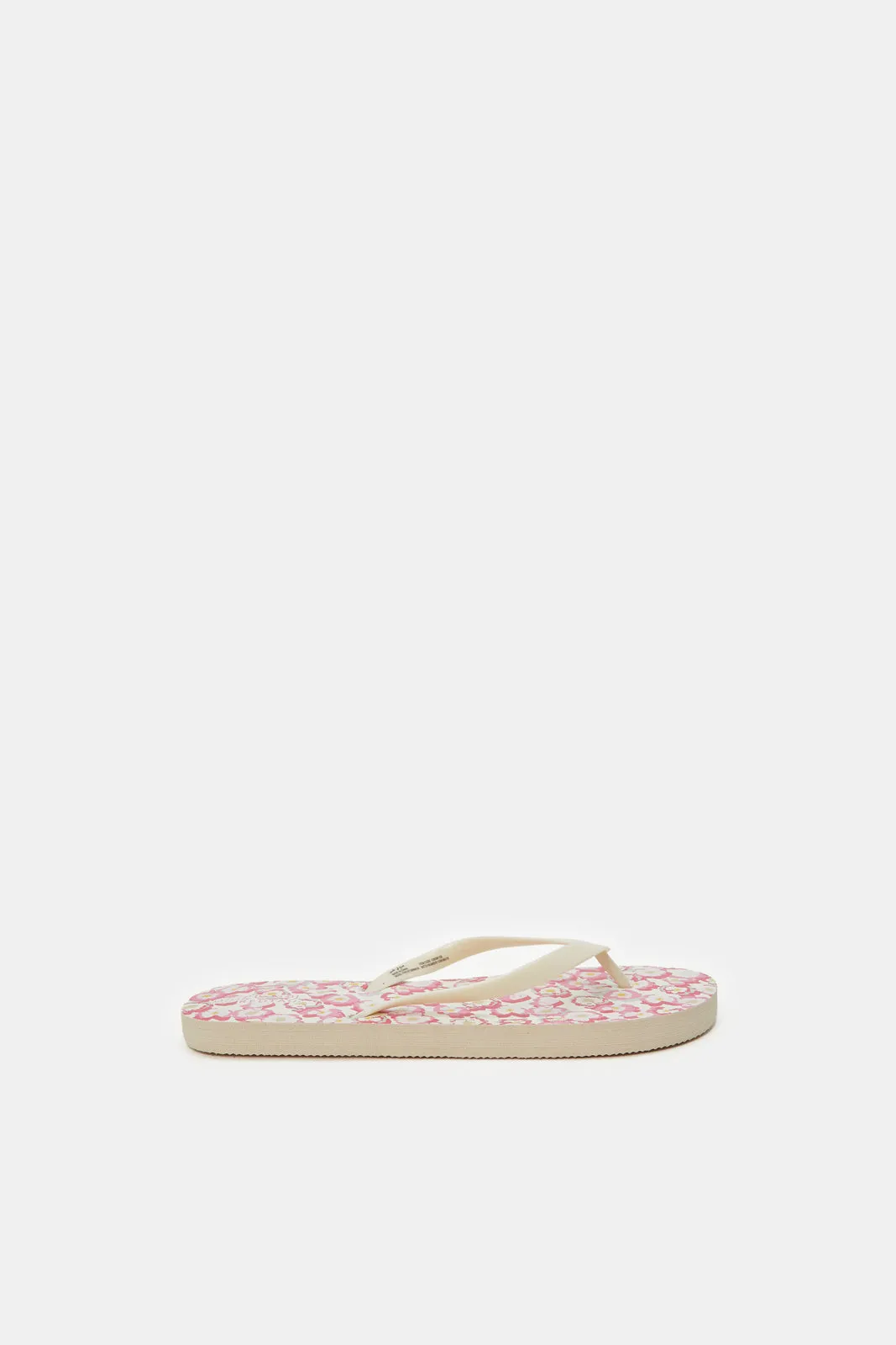 Senior Girls Pink And White Floral Toe-Post