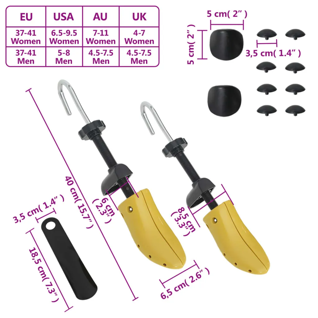 Shoe Stretchers with Shoe Horn Yellow EU 37-41 Plastic