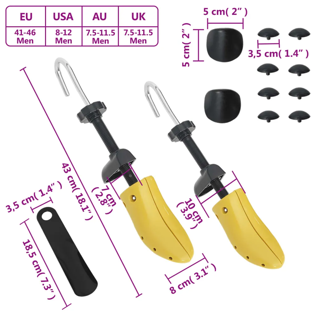 Shoe Stretchers with Shoe Horn Yellow EU 41-46 Plastic