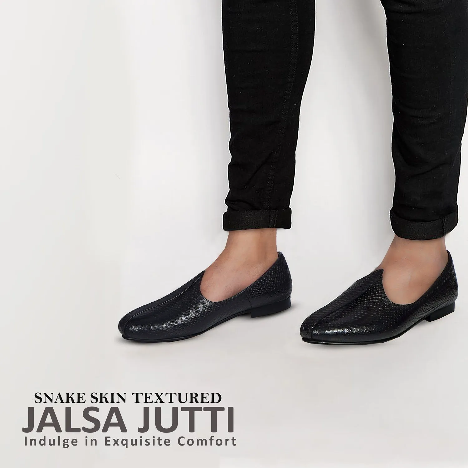 Snake Skin Black Jalsa Jutti