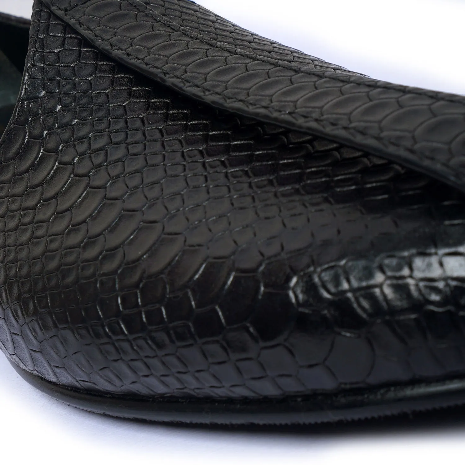 Snake Skin Black Jalsa Jutti