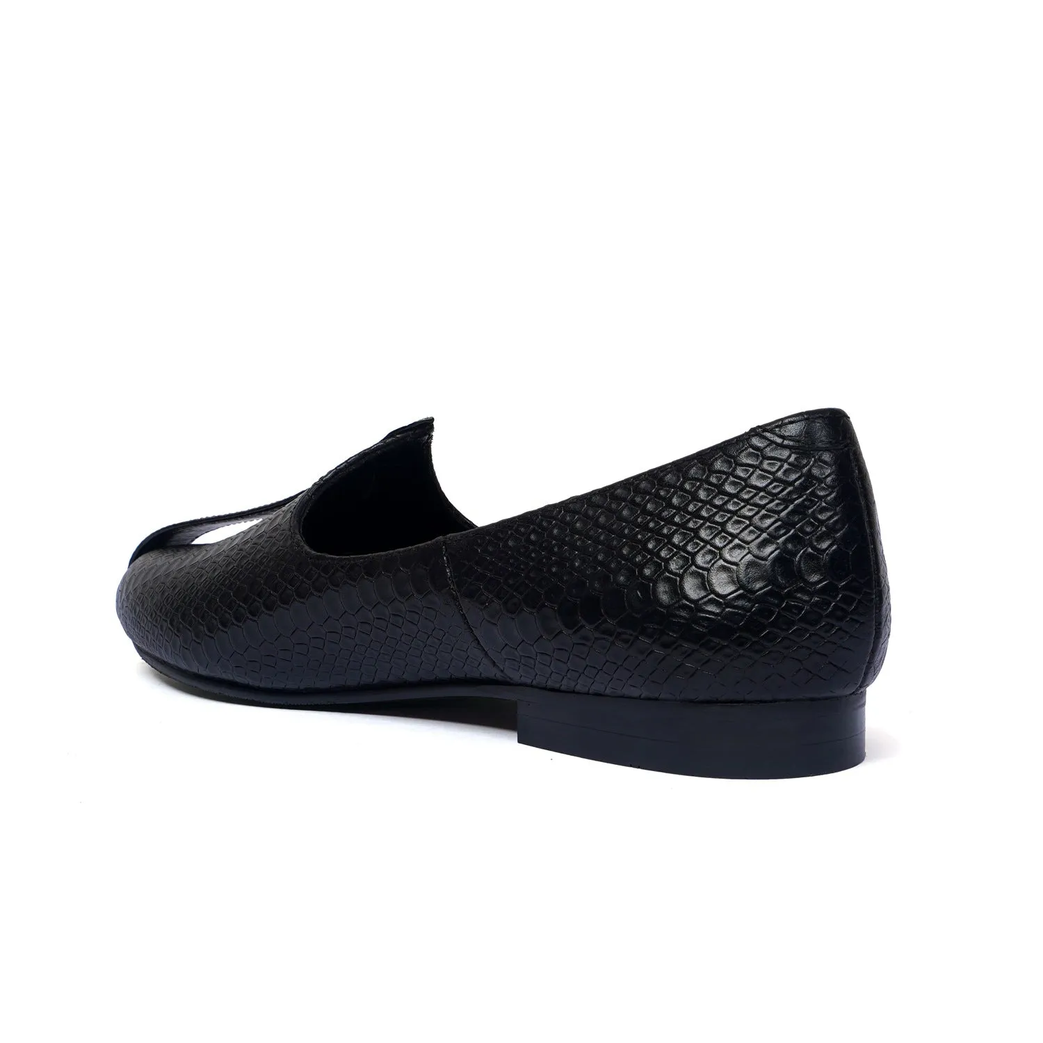 Snake Skin Black Jalsa Jutti