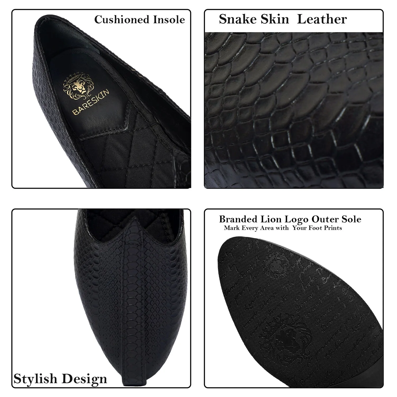 Snake Skin Black Jalsa Jutti