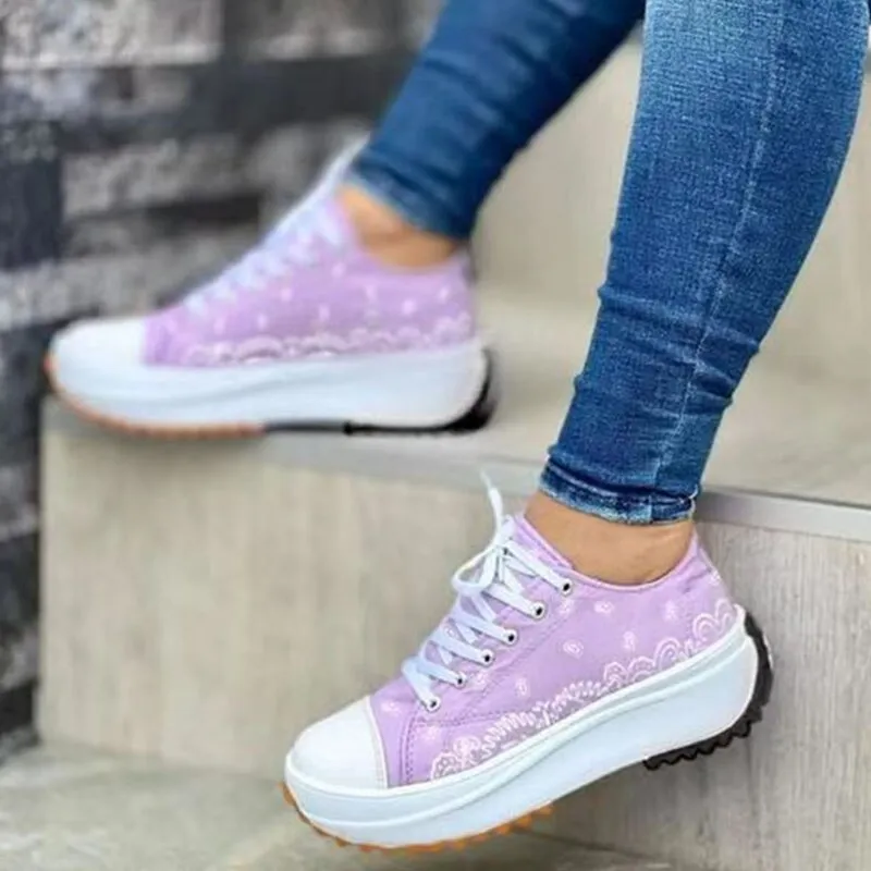 Sonicelife  Women Canvas Sneakers Comfort Platform Design Shoes 2024 Low Top Female Casual Fashion Lady Sports Footwear Zapatillas Mujer New