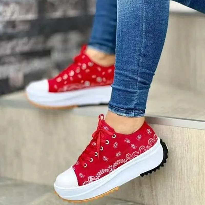 Sonicelife  Women Canvas Sneakers Comfort Platform Design Shoes 2024 Low Top Female Casual Fashion Lady Sports Footwear Zapatillas Mujer New