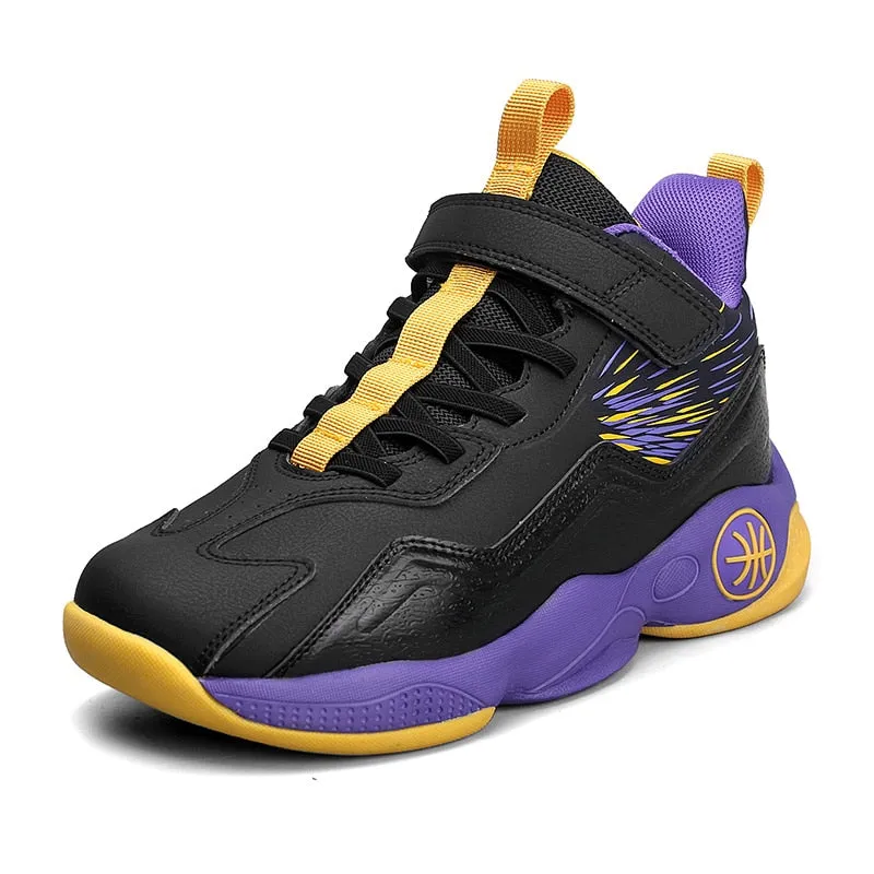 Sports shoes boys basketball shoes boys high top shockproof children's sports shoes girls non-slip basketball shoes