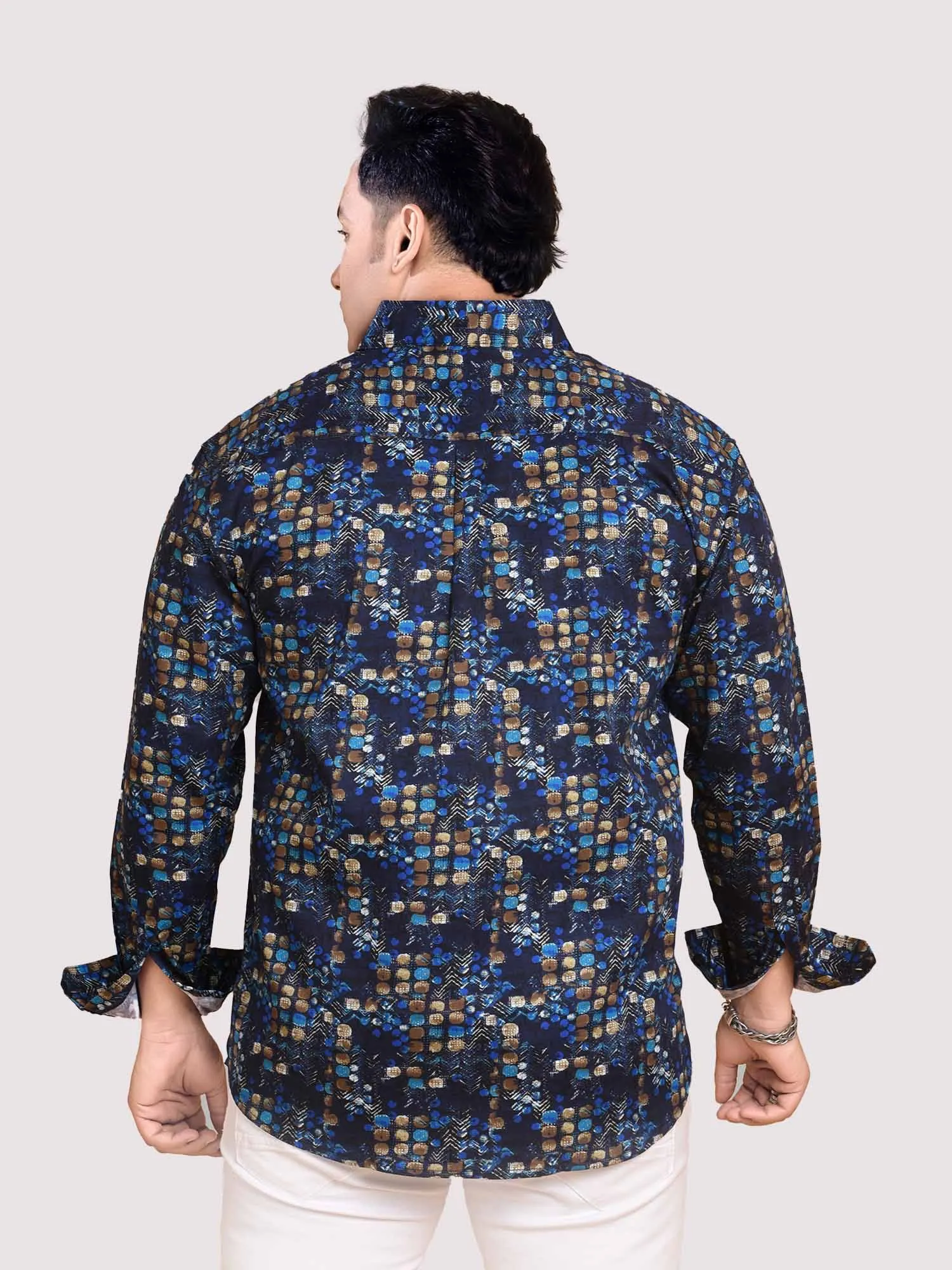 Square Dot Printed Full sleeve Men's Plus size