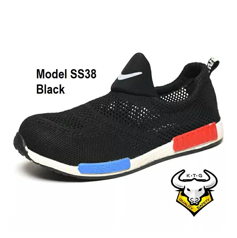 Steel Toe Slip On Casual Safety Shoes - Model SS38 Black