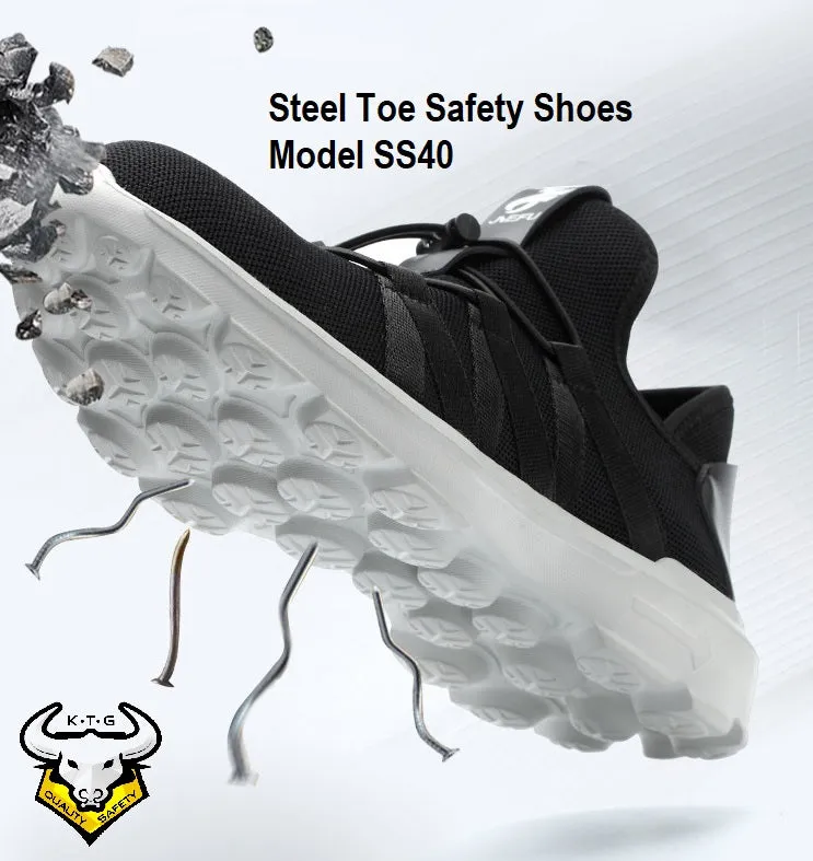 Steel Toe Sports Safety Shoes - Model SS40 - Breathable Mesh Black