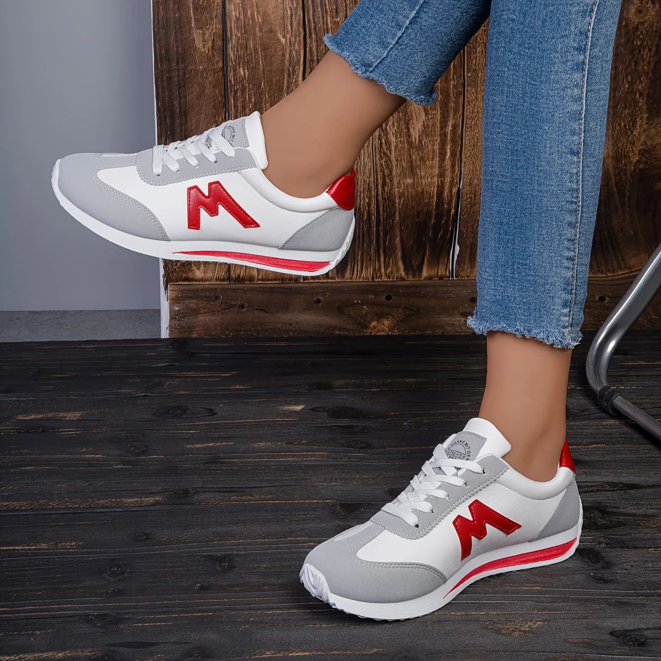 Stylish Colorblock Casual Sneakers Lightweight LaceUp Platform for Women