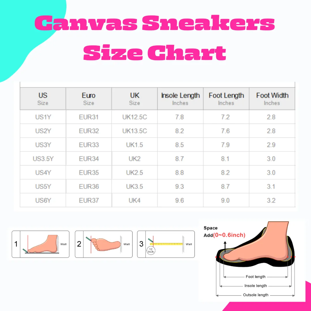 Supa Gurl Canvas High Top Canvas Sneakers Sizes 1-6