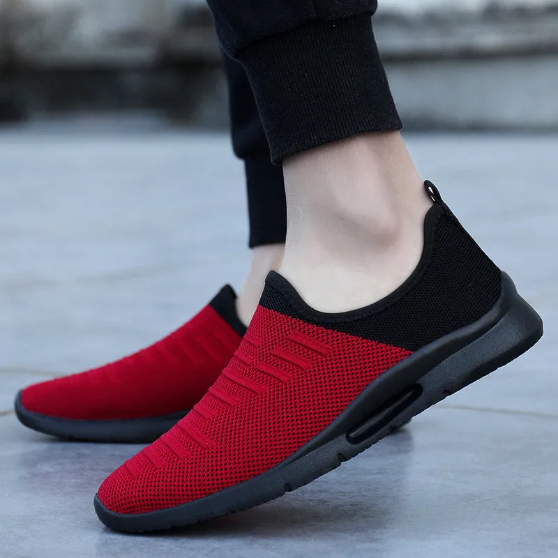 Super Light Flat-Bottom Breathable Fly Woven Sports Casual Men's Shoes