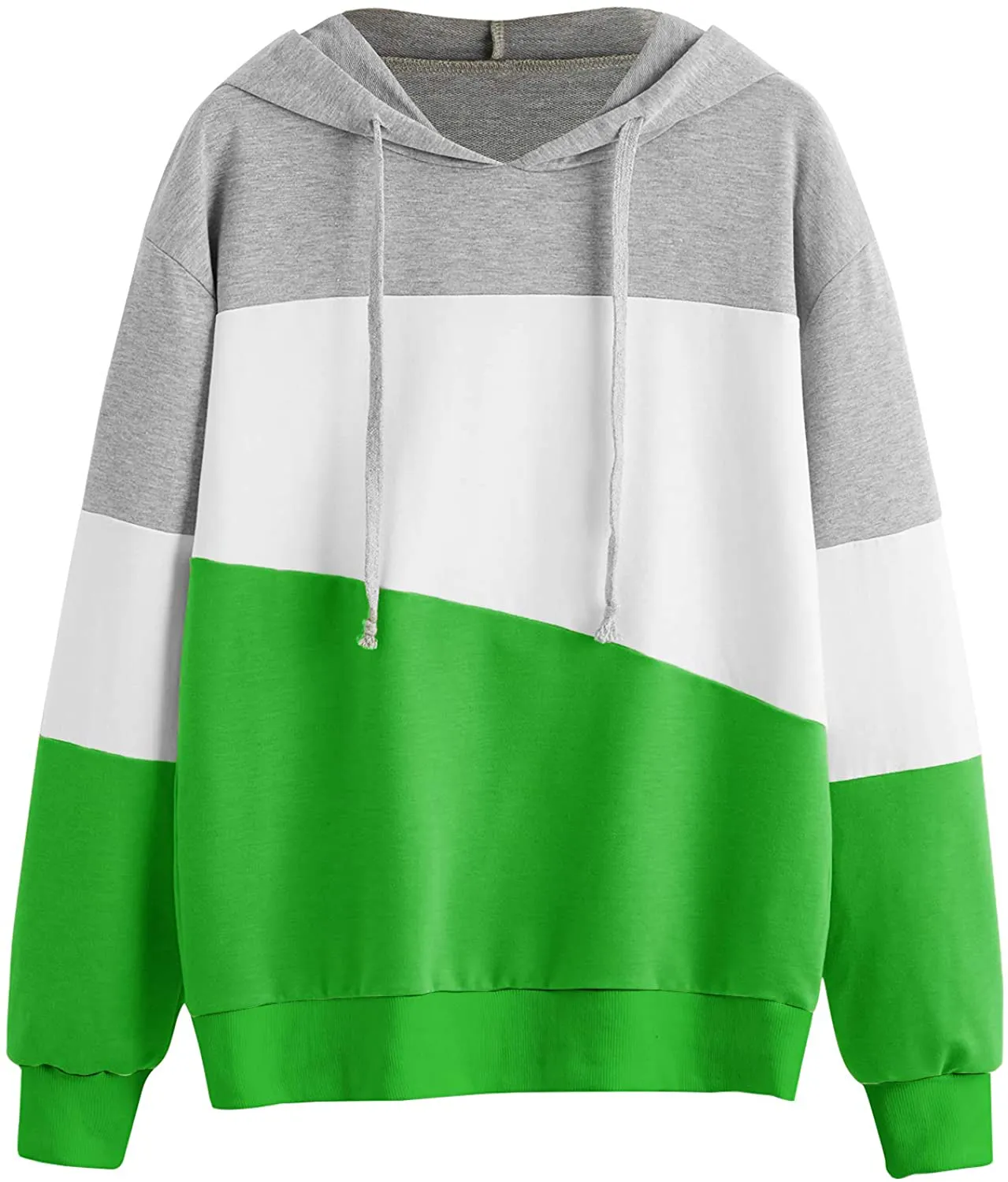 SweatyRocks Women's Color Block Lightweight Long Sleeve Pullover Hoodie