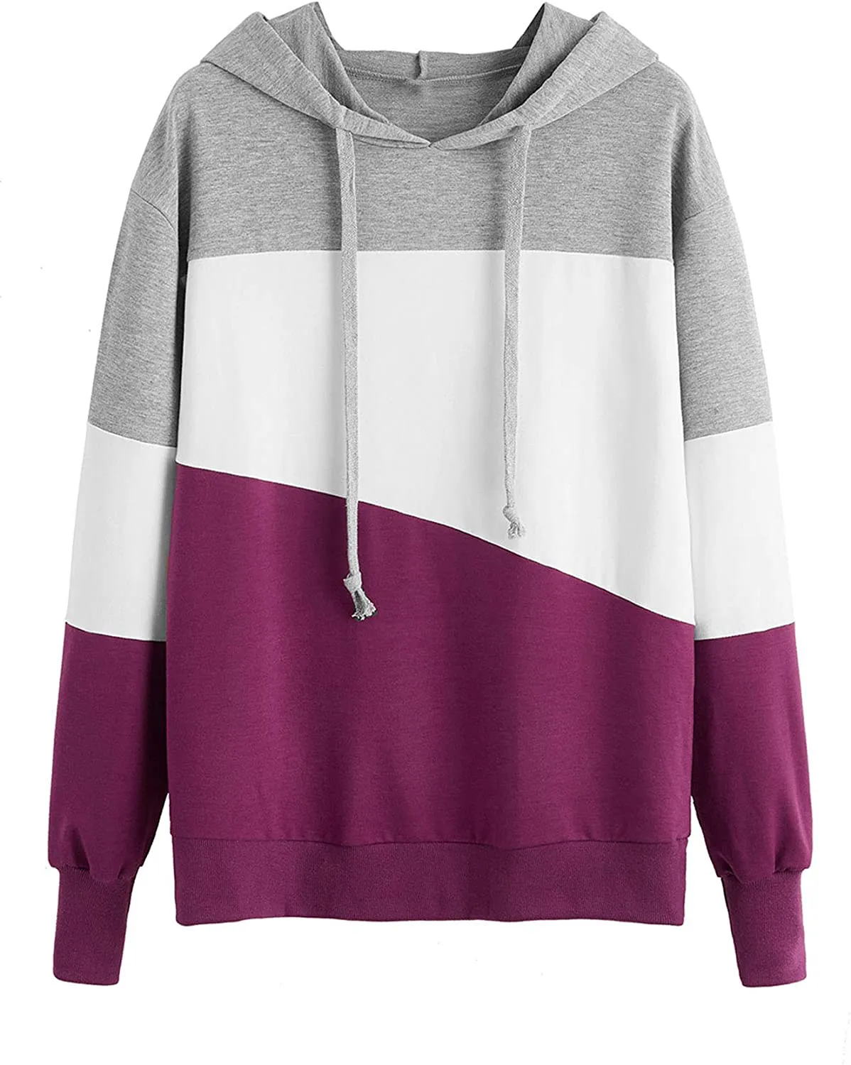 SweatyRocks Women's Color Block Lightweight Long Sleeve Pullover Hoodie