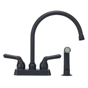 Tehila Black Finish Gooseneck Faucet with Side Sprayer