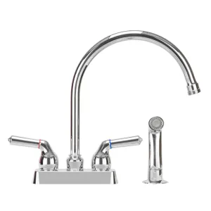 Tehila Chrome Finish Gooseneck Faucet with Side Sprayer