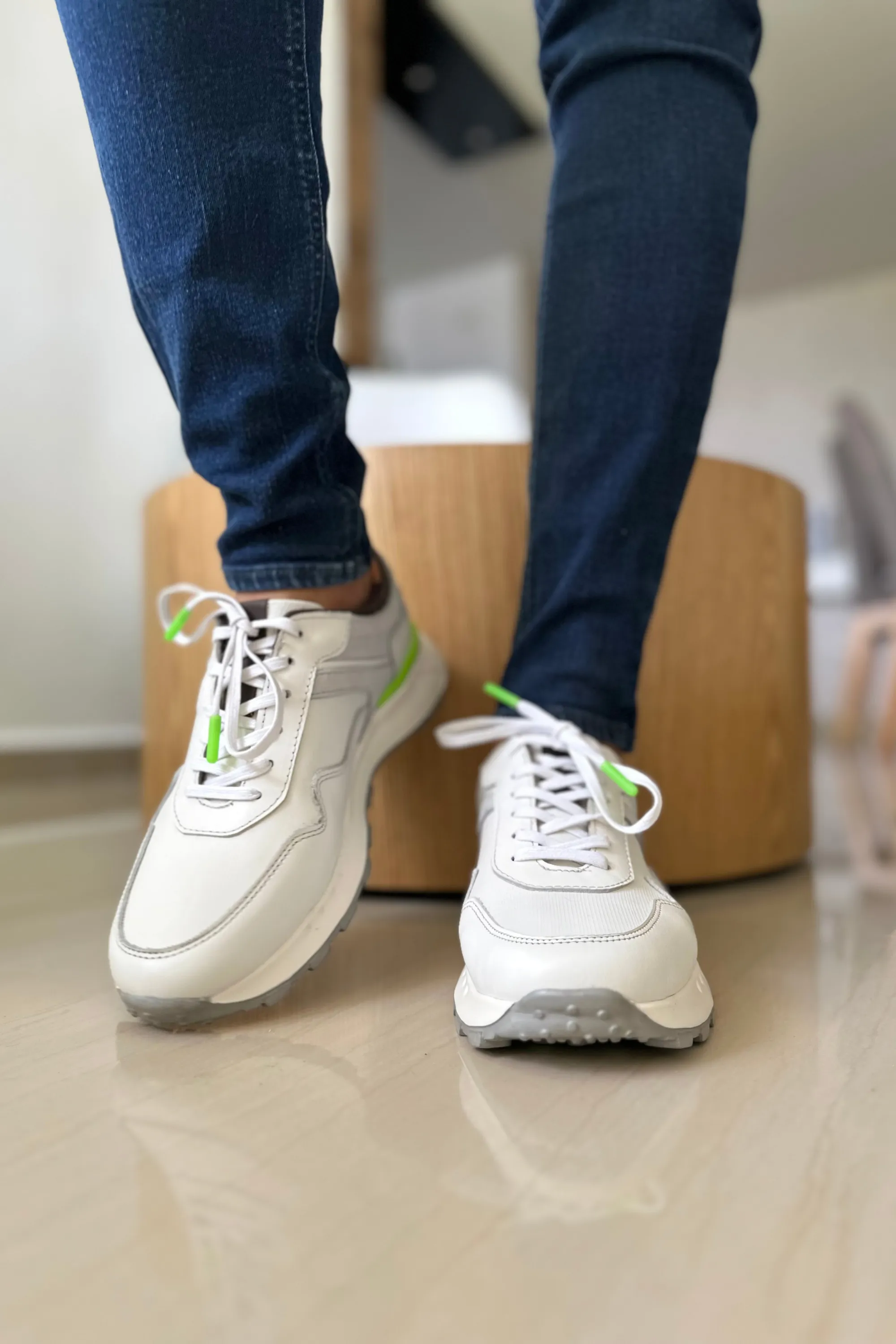 TENIS PARA HOMBRE CLINGMANS DOME EN CUERO BLANCO X VERDE / SPN: CR-7