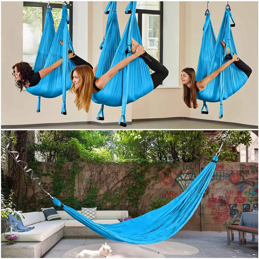 TheLAShop Yoga Aerial Trapeze Yoga Hammock with Heavy Duty Ceiling Hooks