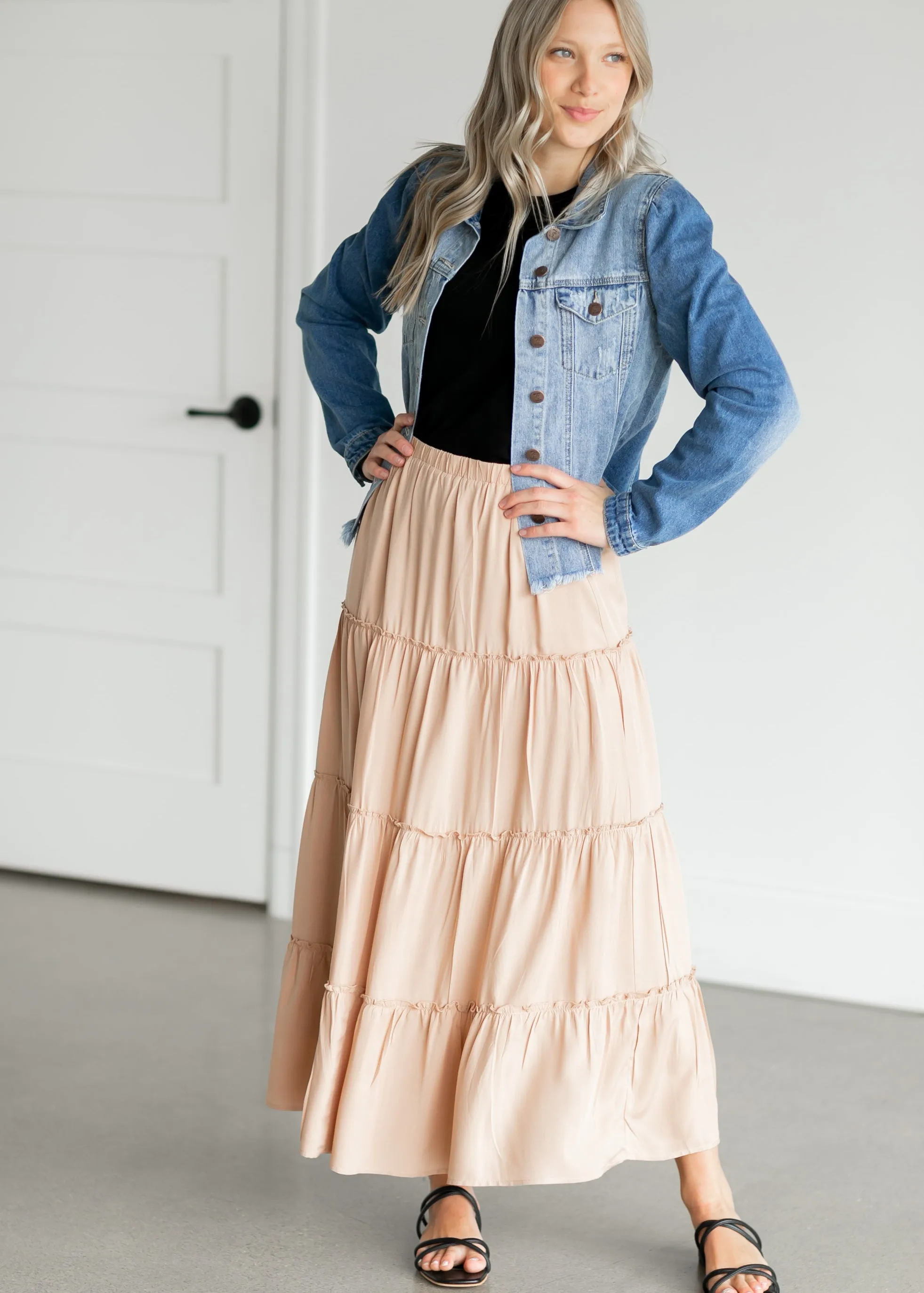 Tiered Lined Maxi Skirt - FINAL SALE