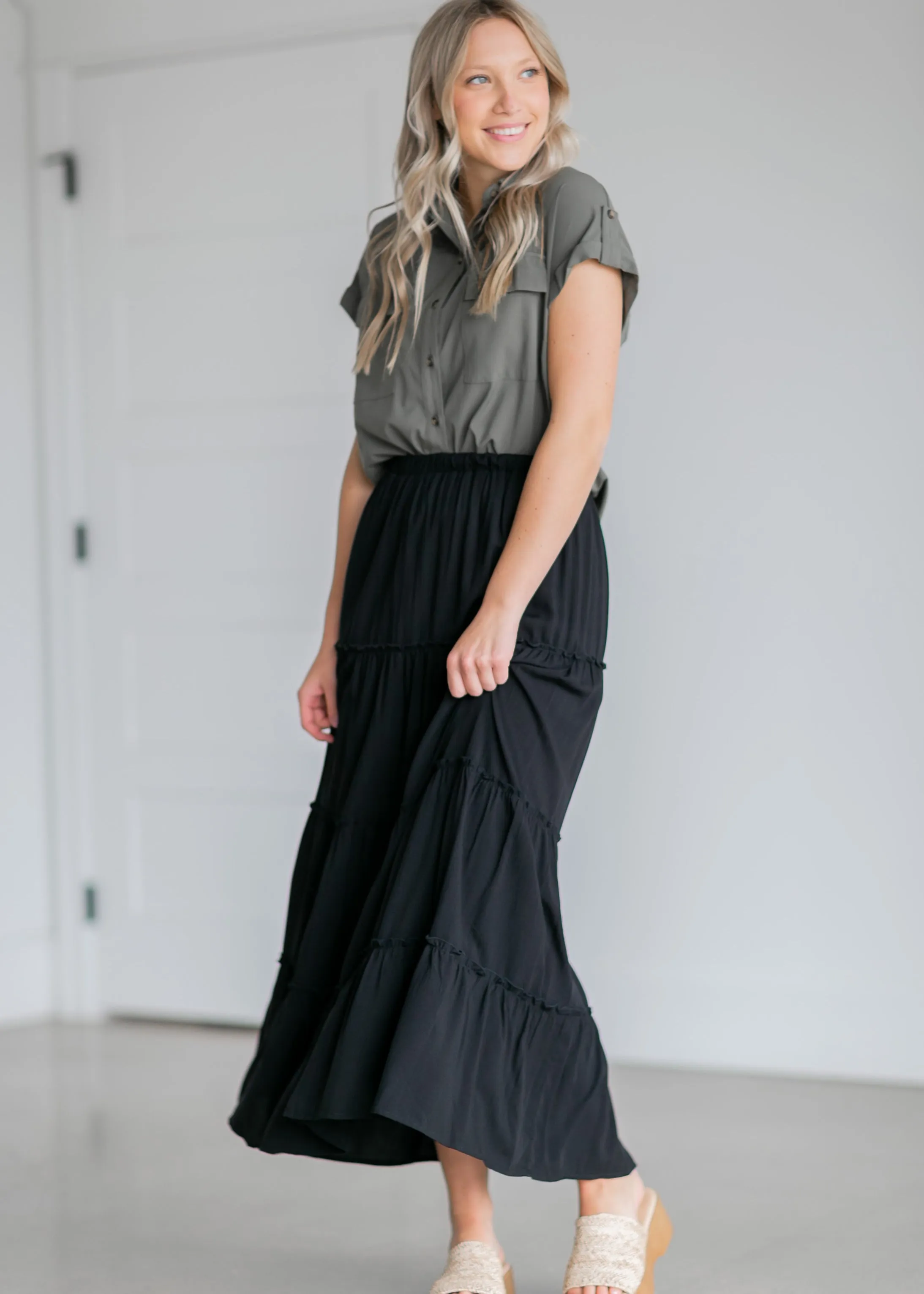 Tiered Lined Maxi Skirt - FINAL SALE