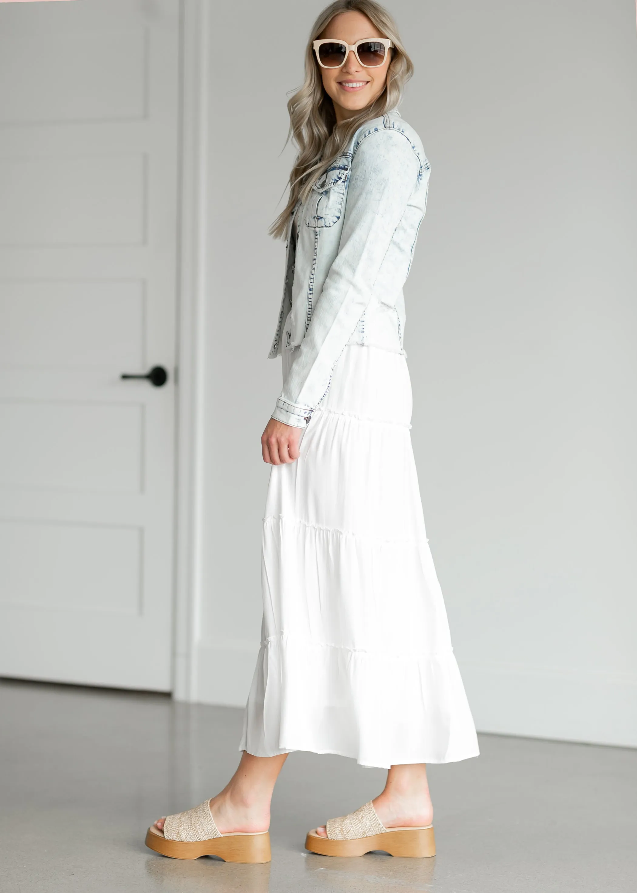 Tiered Lined Maxi Skirt - FINAL SALE