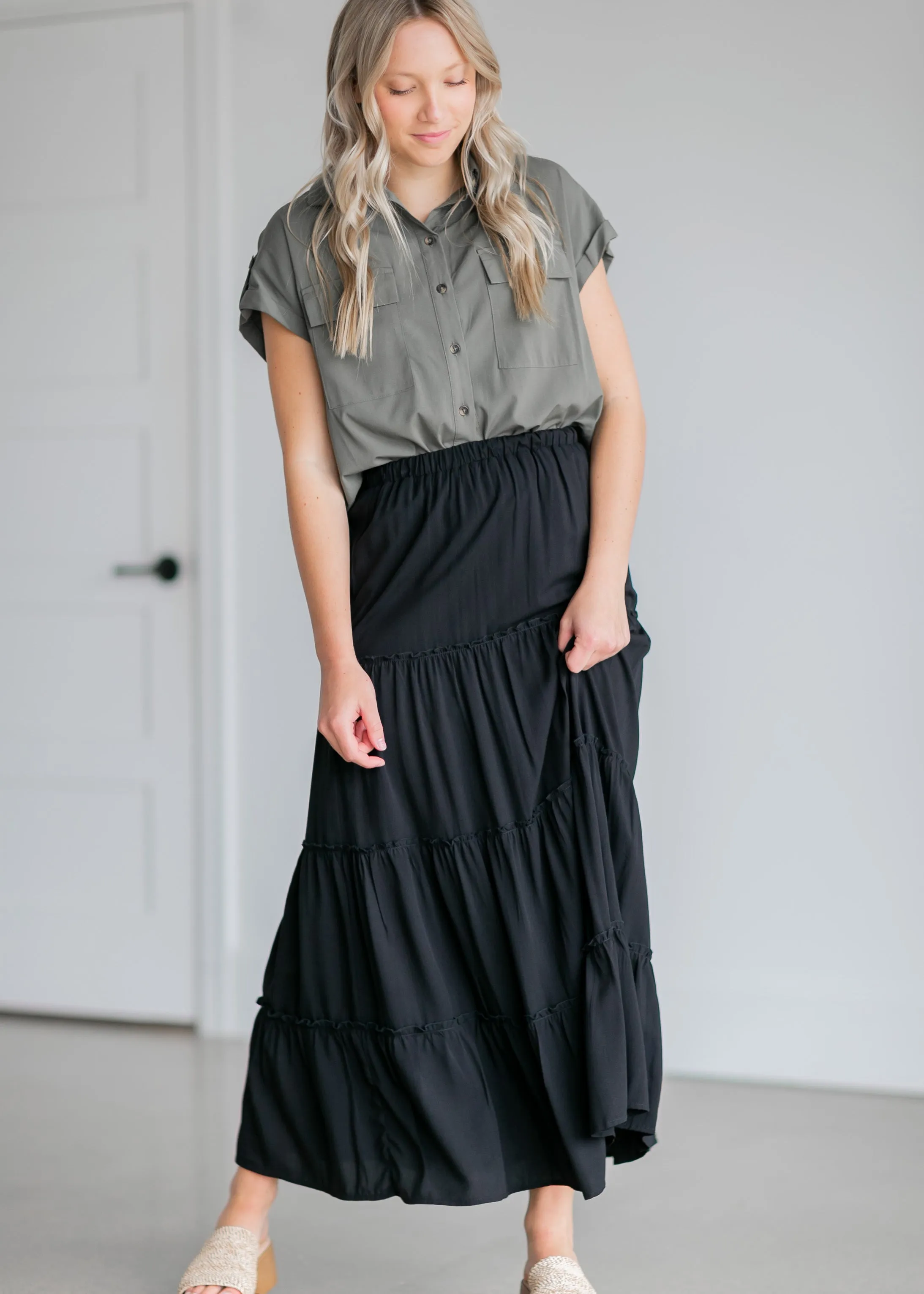 Tiered Lined Maxi Skirt - FINAL SALE