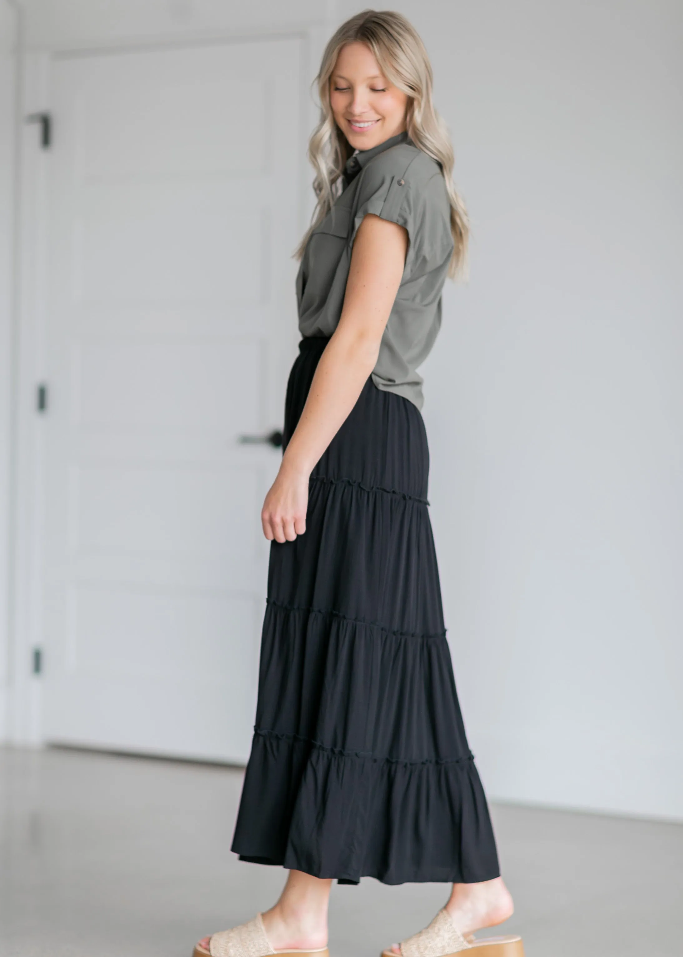 Tiered Lined Maxi Skirt - FINAL SALE