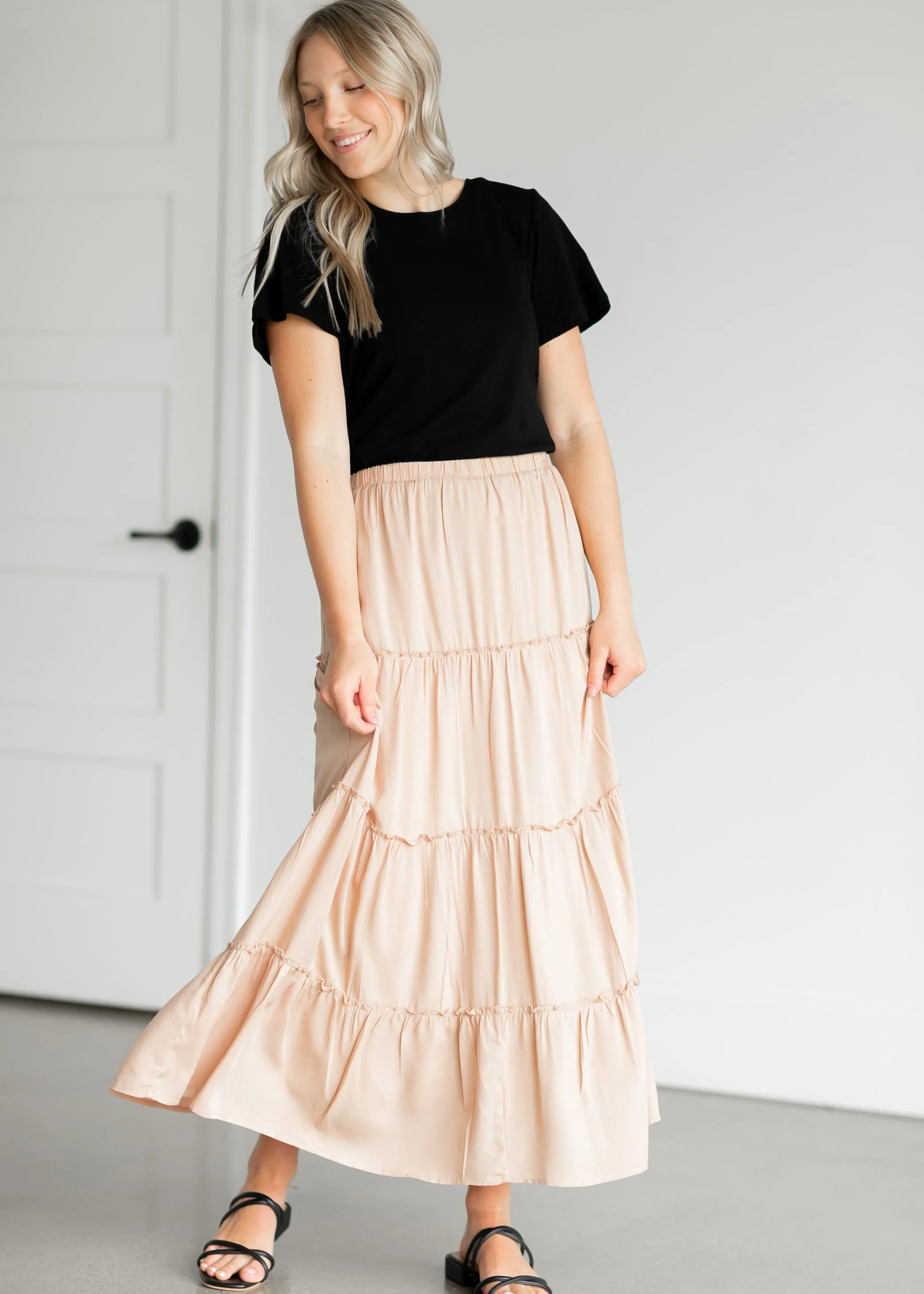 Tiered Lined Maxi Skirt - FINAL SALE