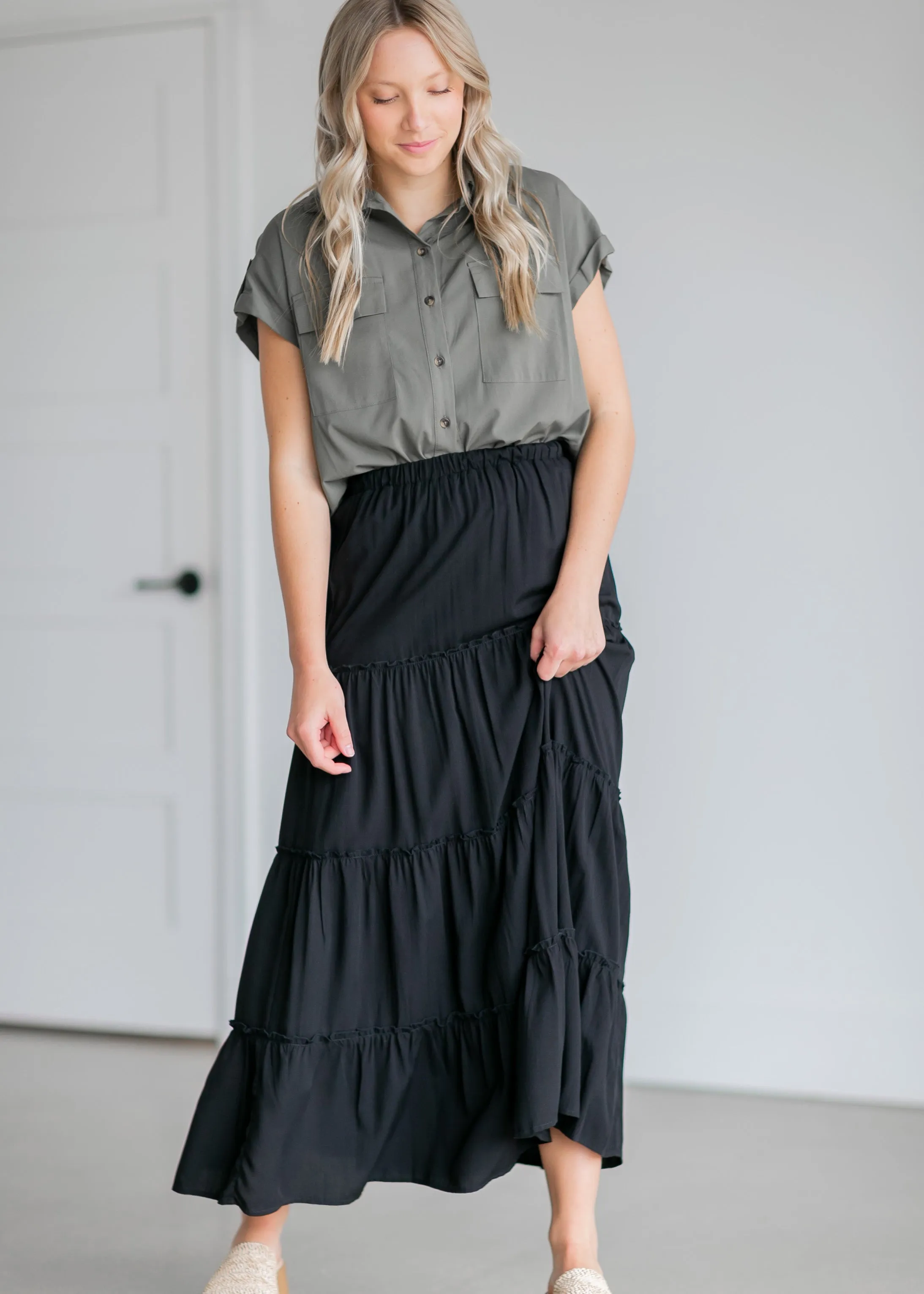 Tiered Lined Maxi Skirt - FINAL SALE