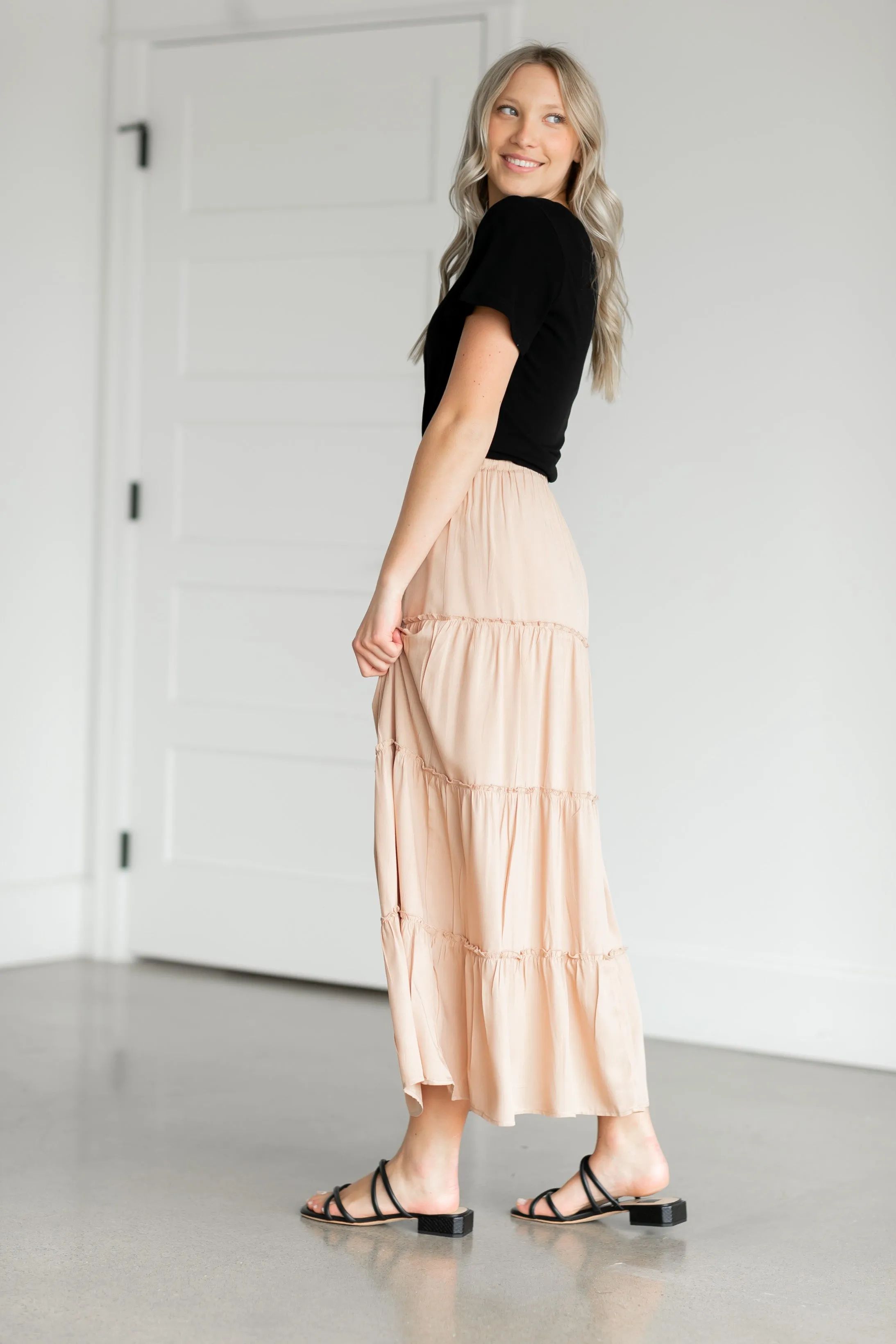 Tiered Lined Maxi Skirt - FINAL SALE