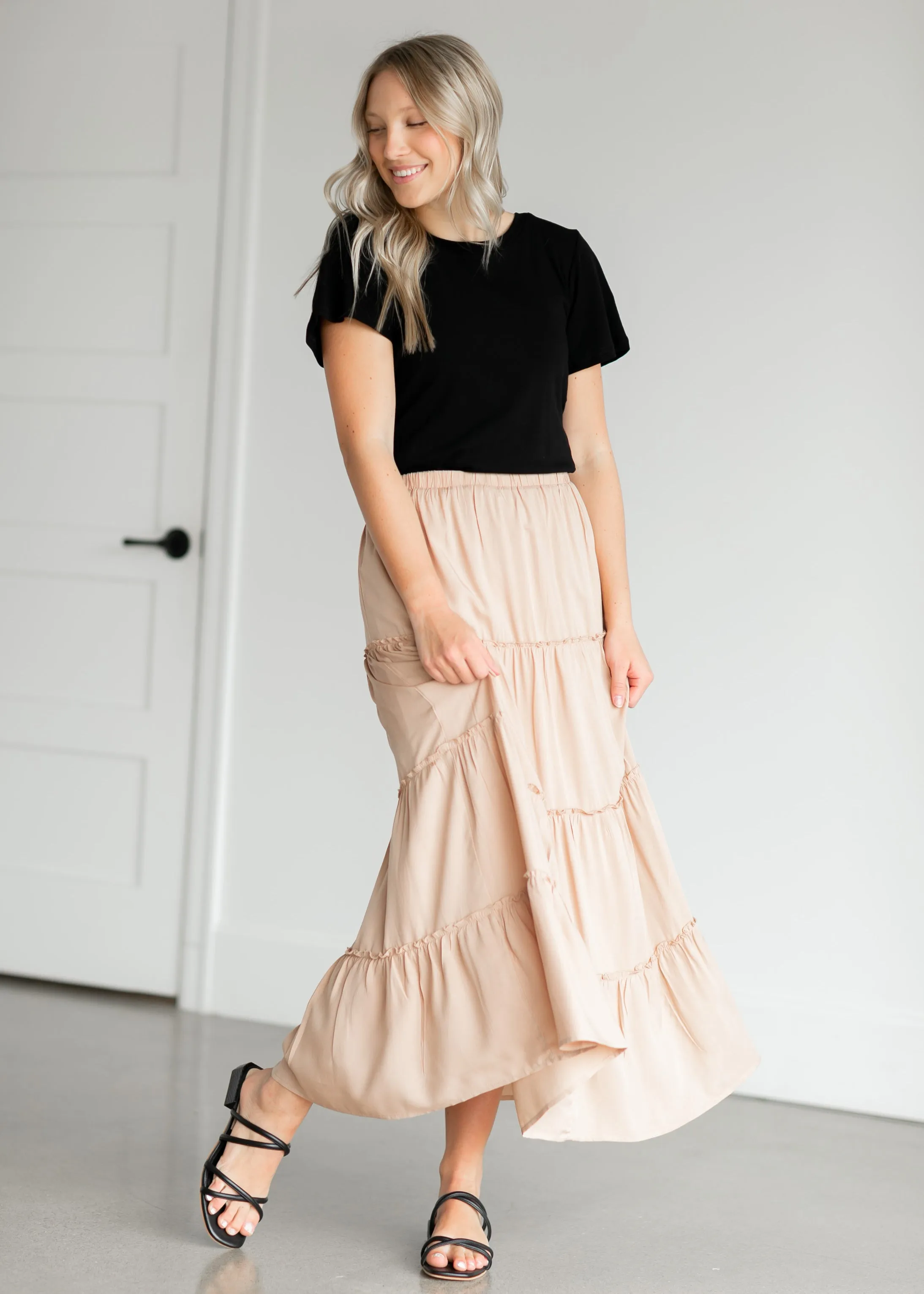 Tiered Lined Maxi Skirt - FINAL SALE