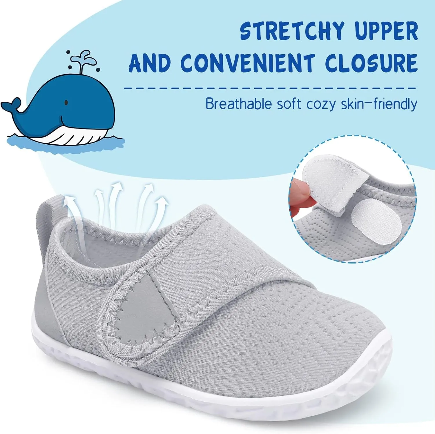 Toddler Water Shoes Boys Girls Aqua Socks Kids Breathable Swim Shoes Non-Slip Barefoot Beach Shoes