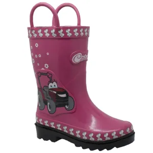 Toddler's 3D "Fern Farmall" Rubber Boot Pink - CI-5004