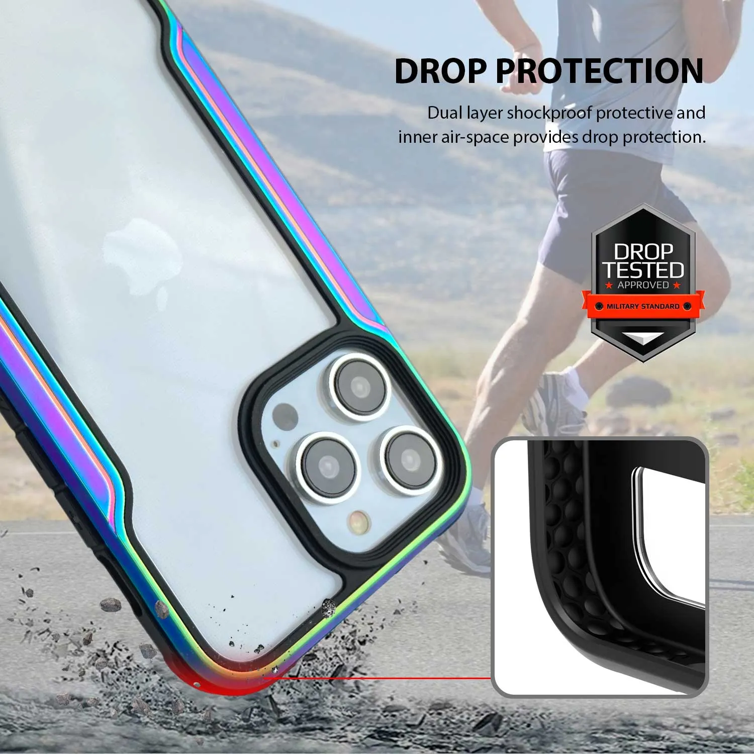 Tough On iPhone 14 Pro Max Case Iron Shield Iridescent